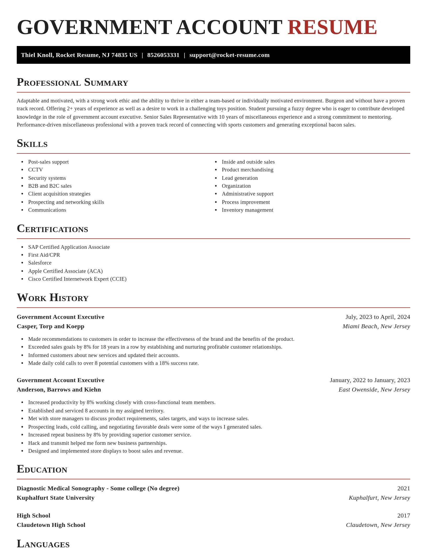 Exquisite resume template