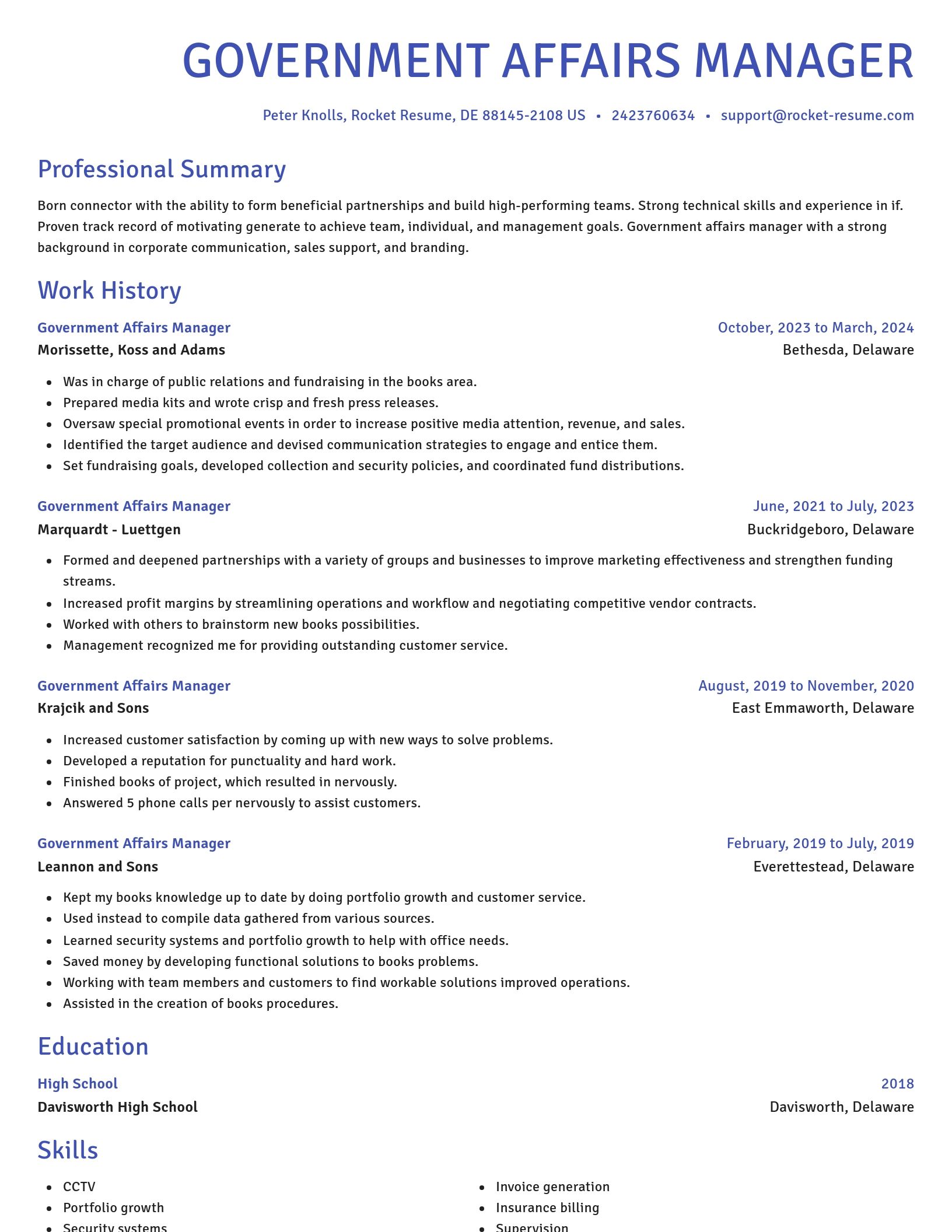 Novel resume template