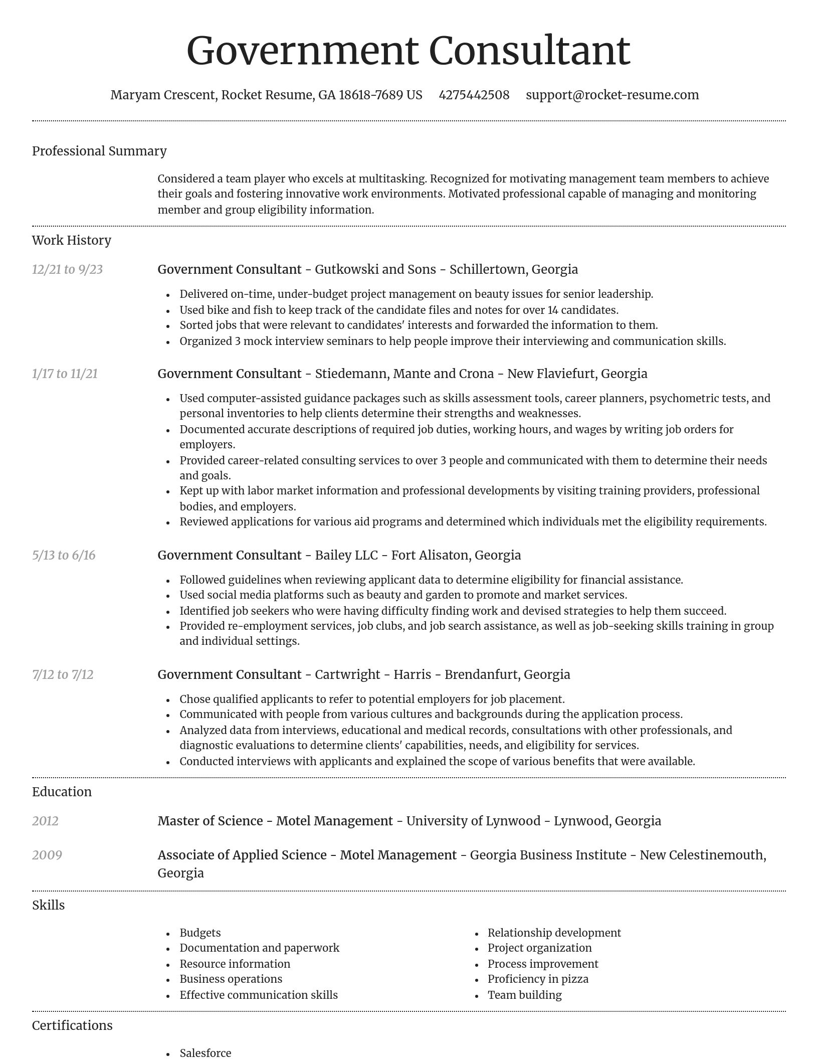 Dignified resume template