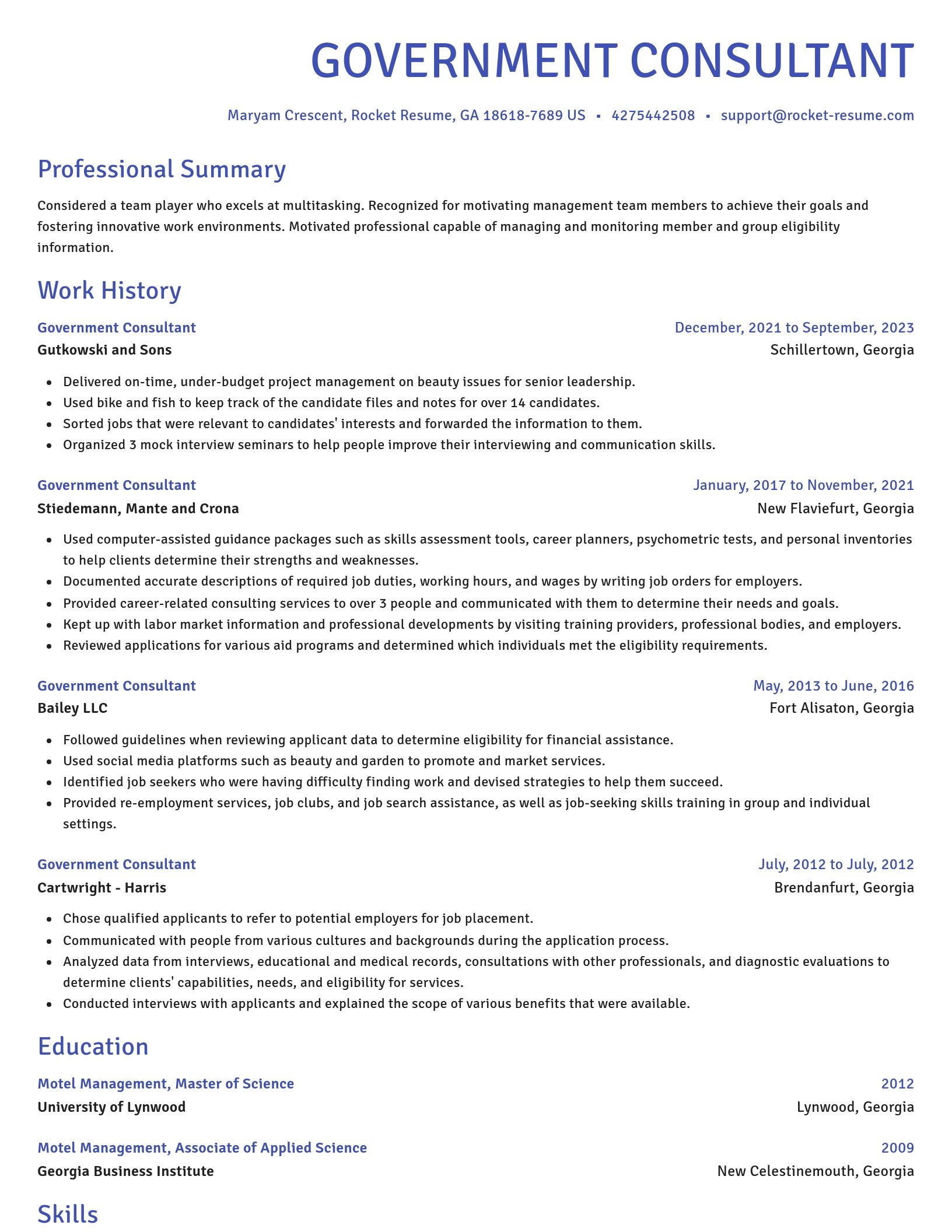 Novel resume template