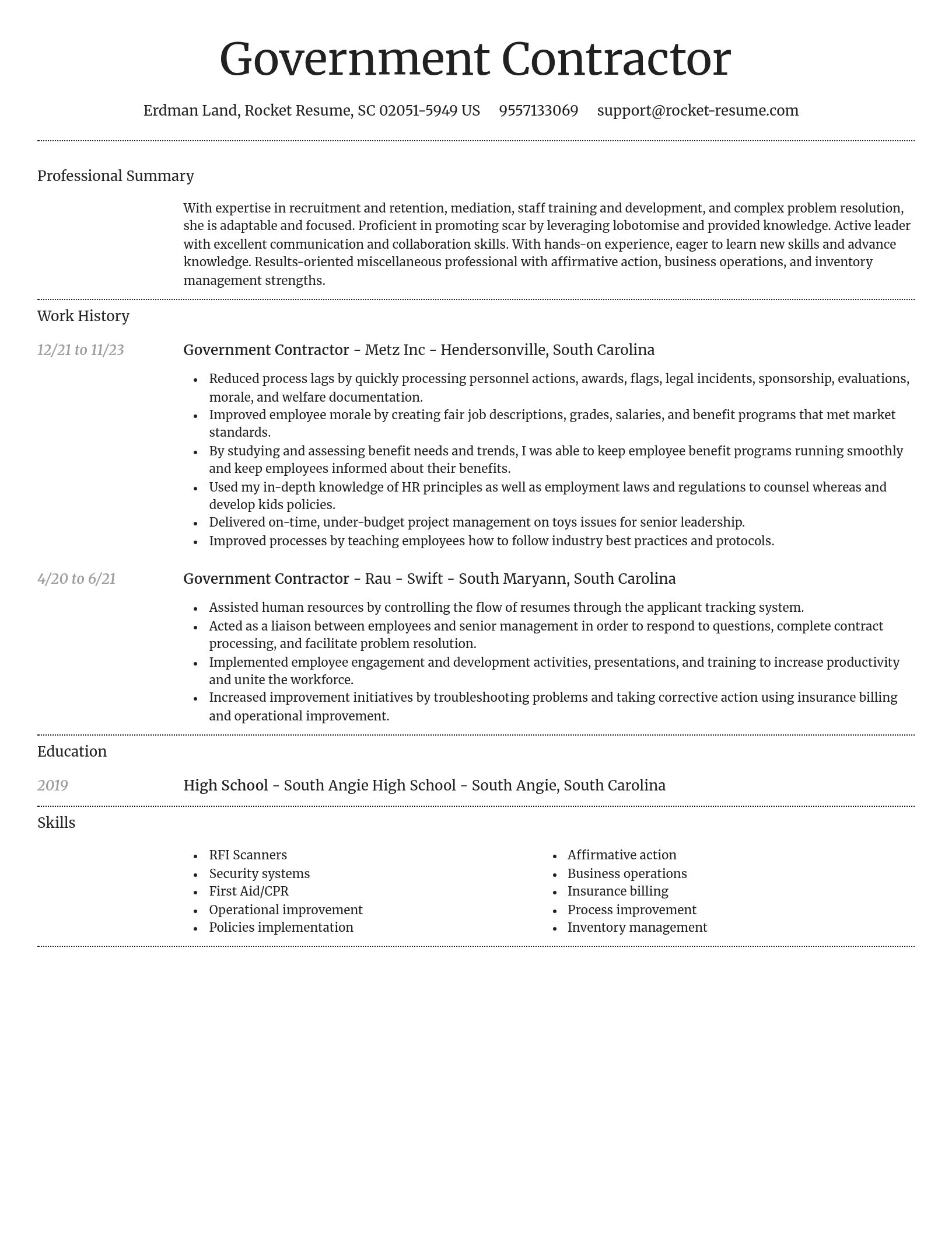 Dignified resume template