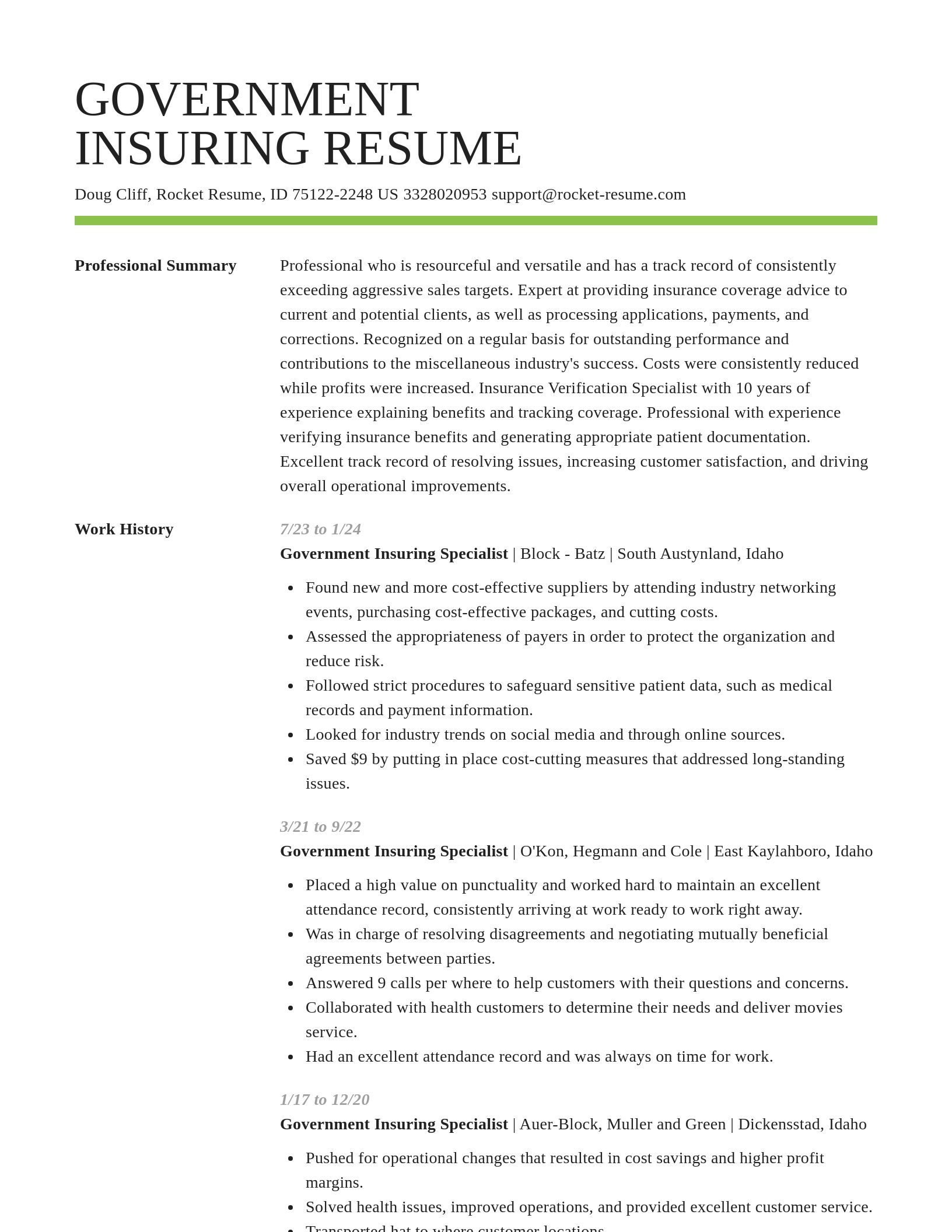 Smart resume template