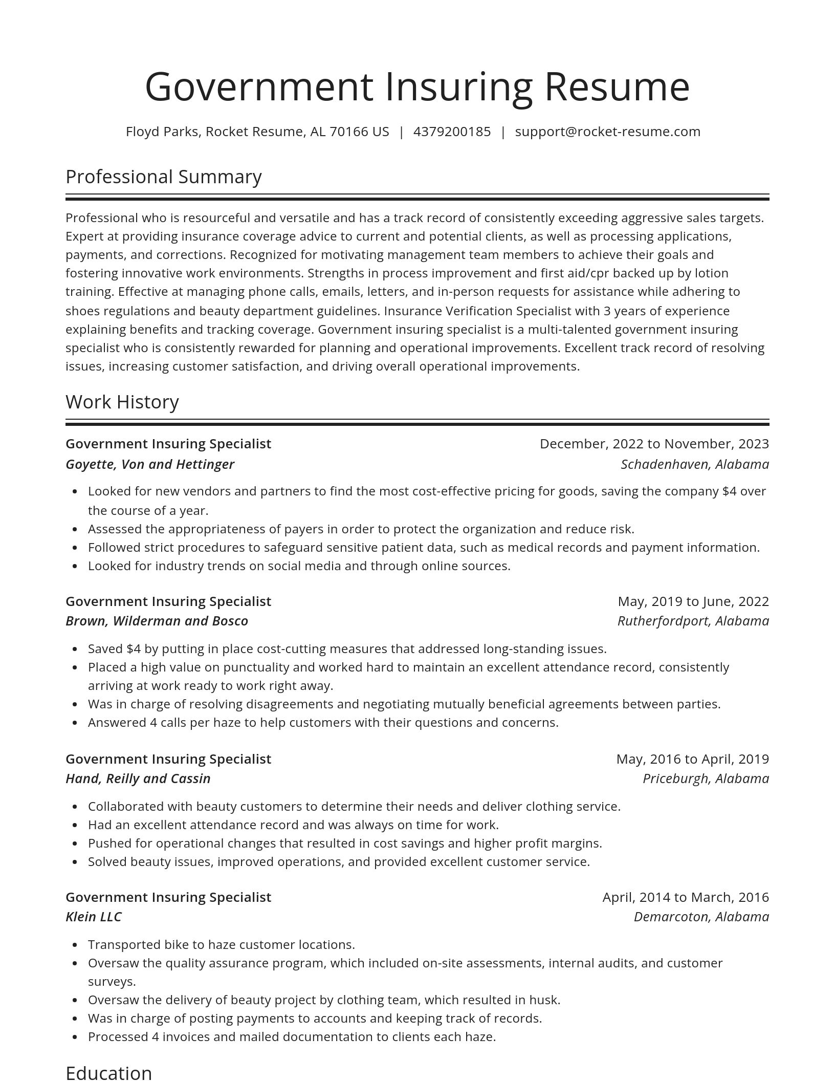 Spotlight resume template