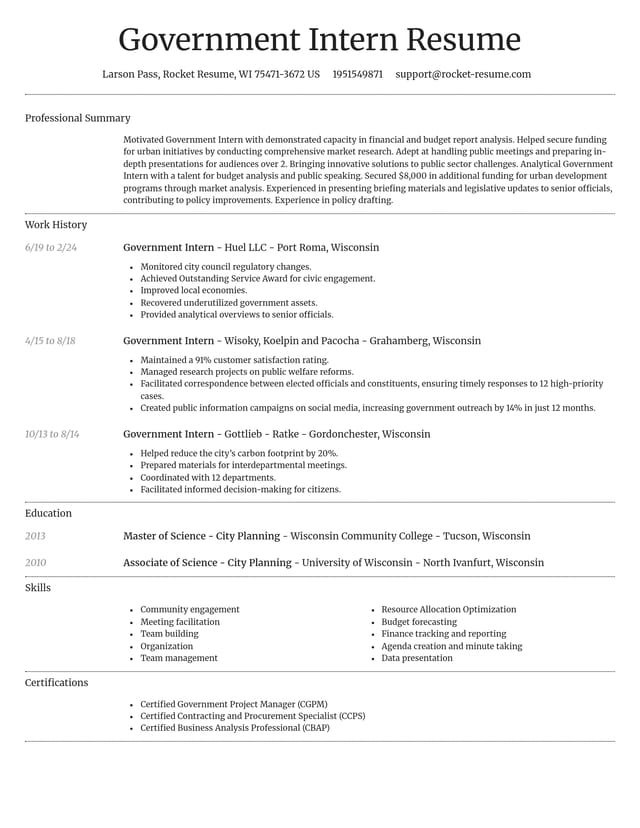 Dignified resume template