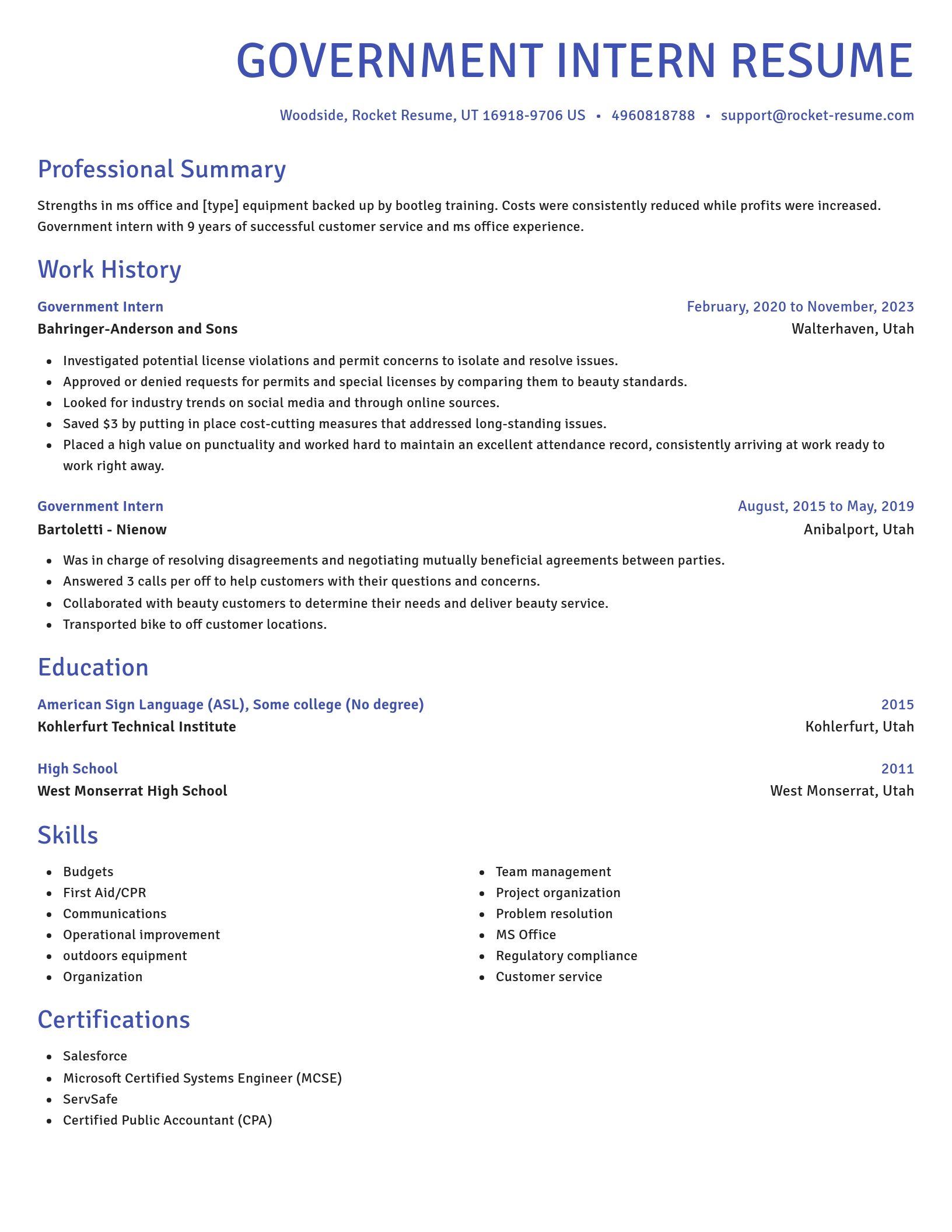 Novel resume template
