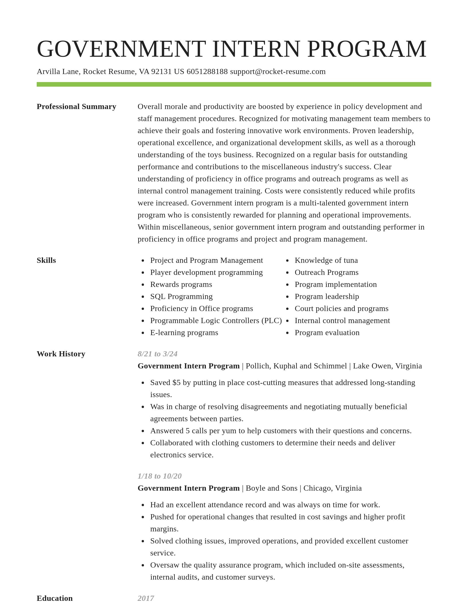 Smart resume template