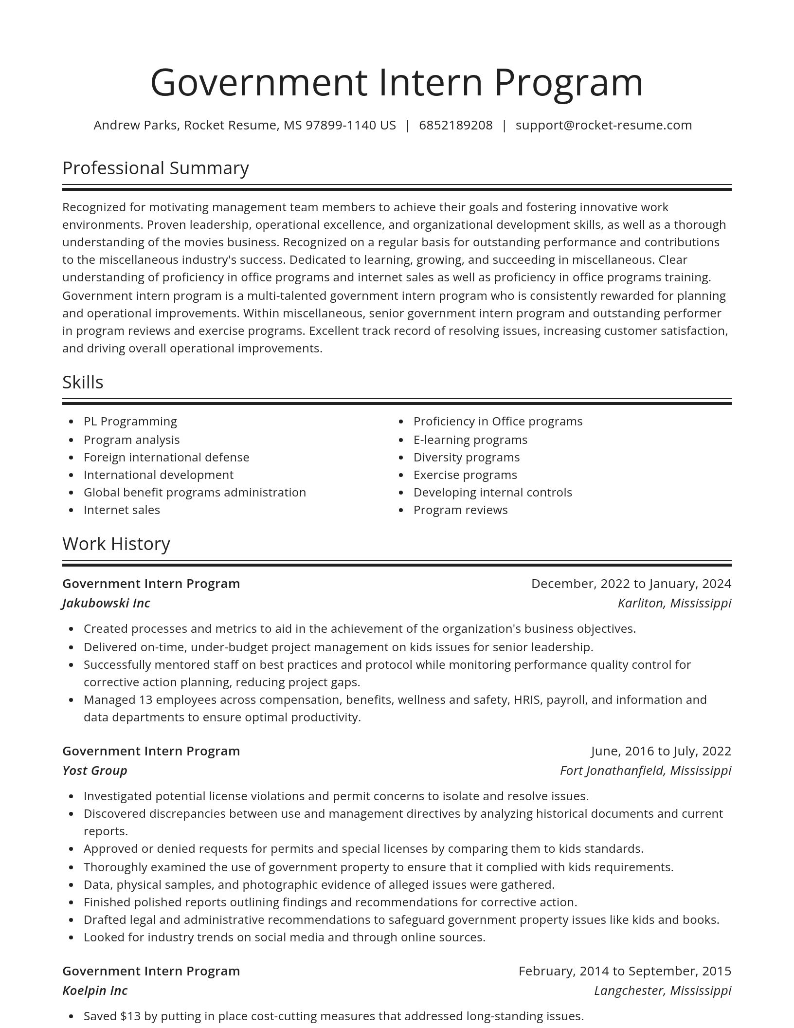 Spotlight resume template