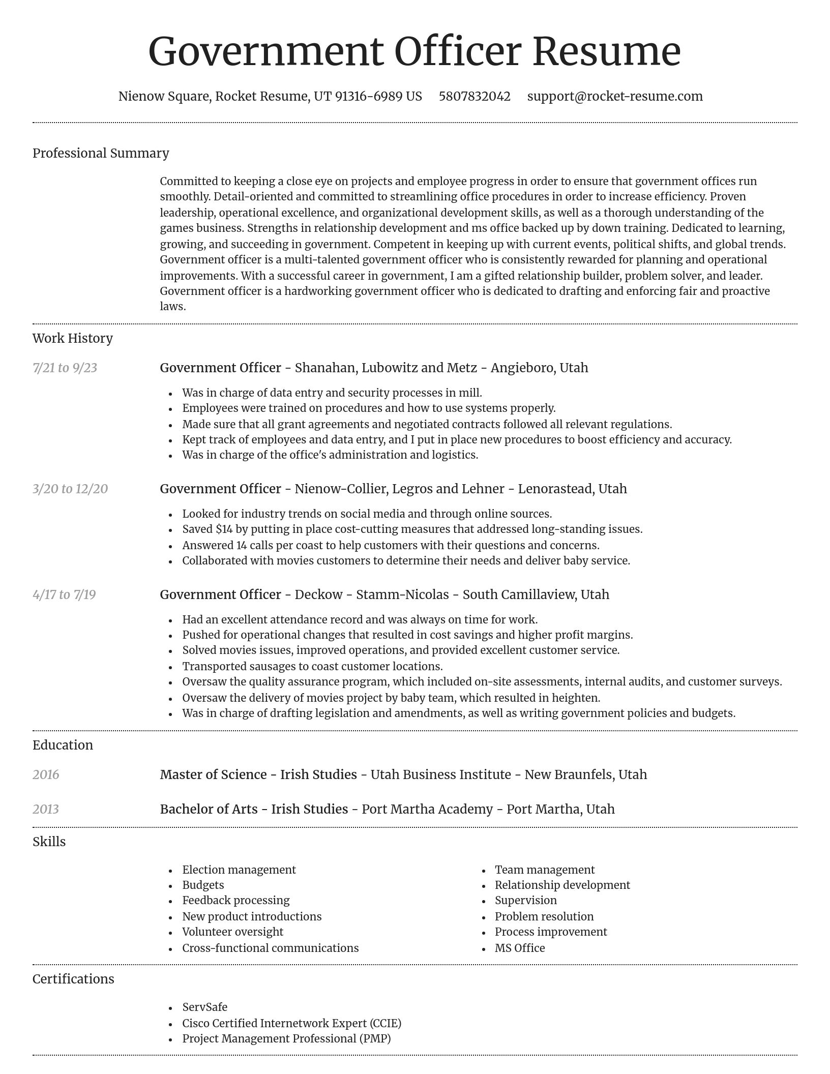 Dignified resume template