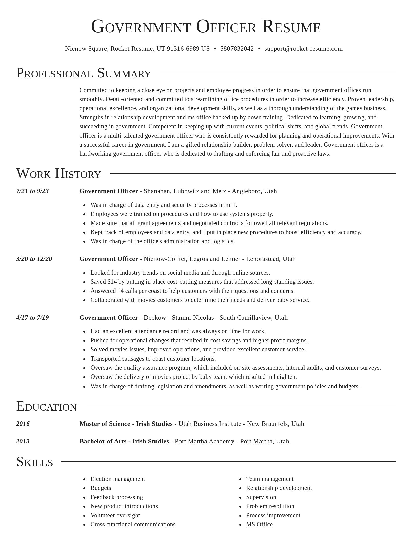Director resume template