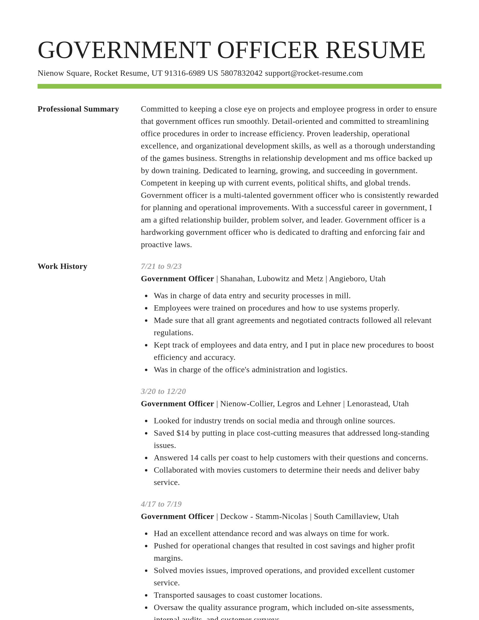 Smart resume template