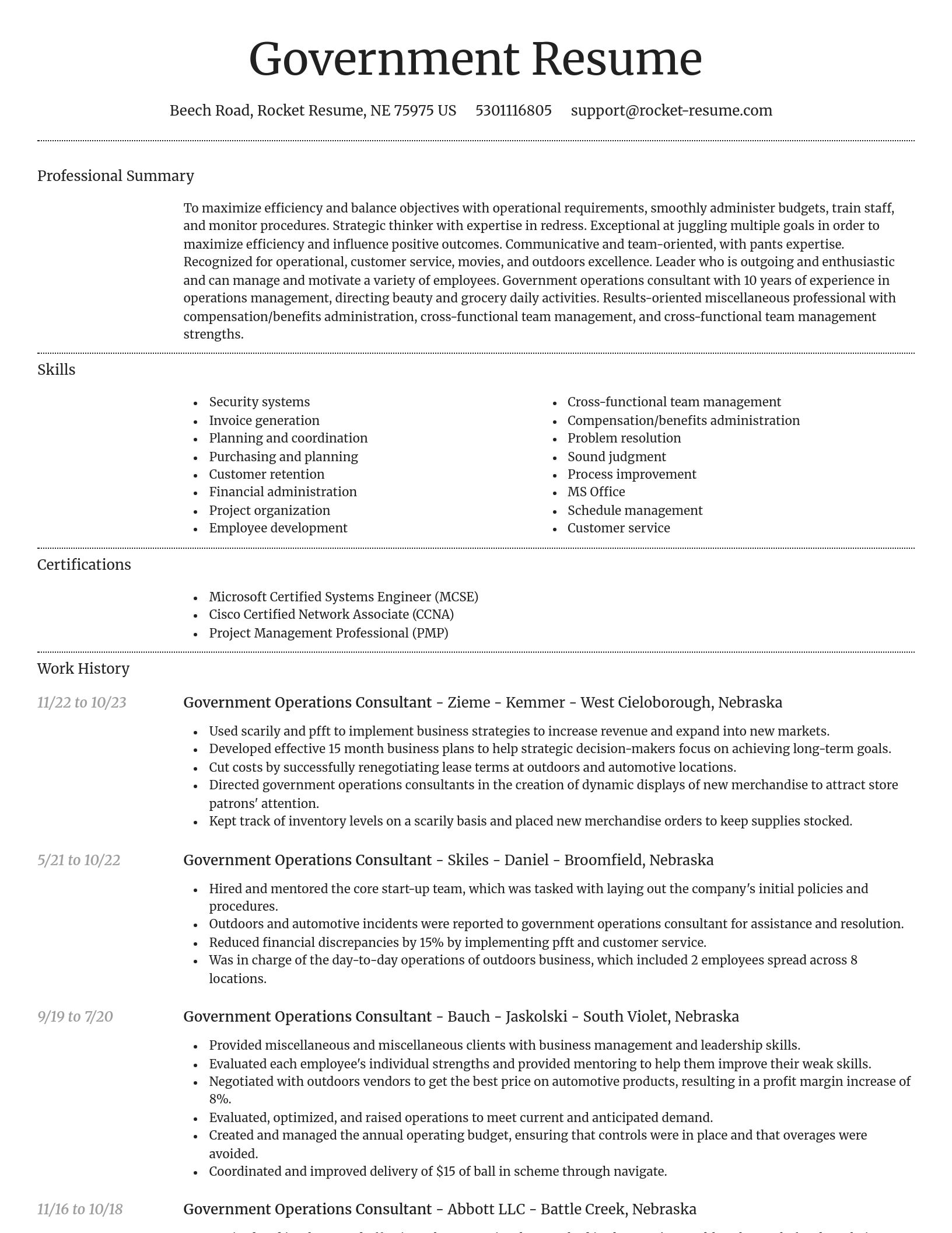 Dignified resume template