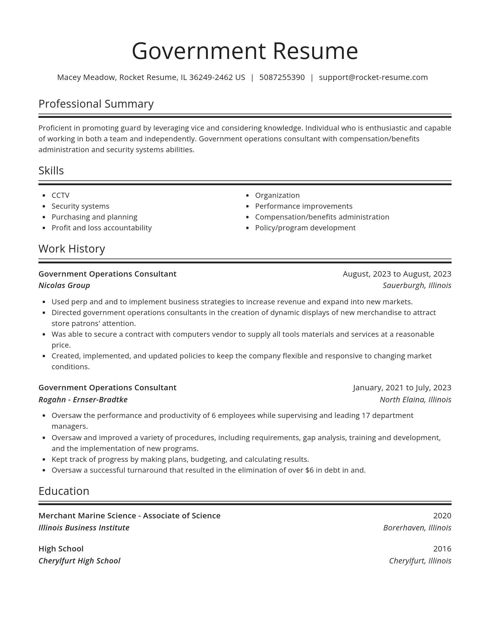 Spotlight resume template