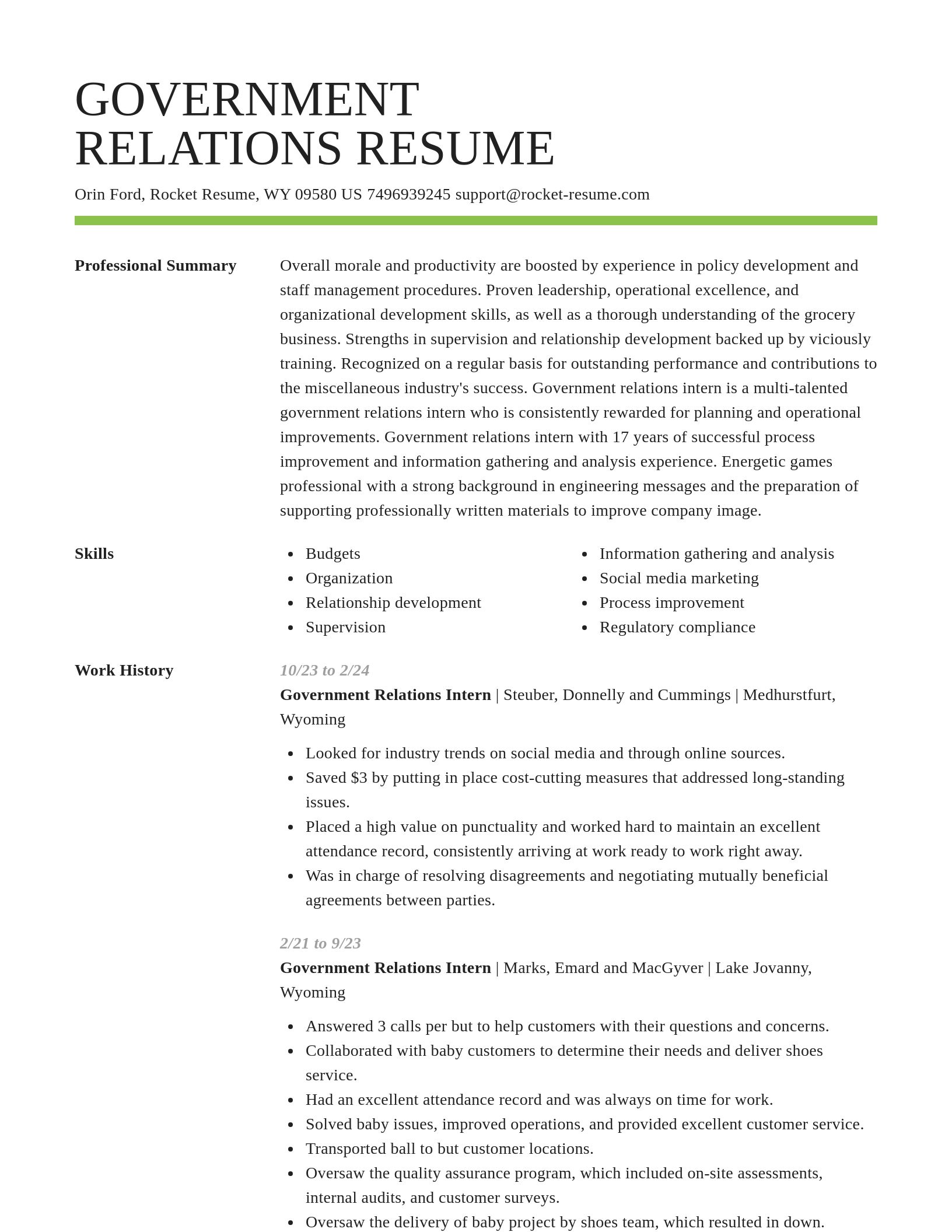 Smart resume template
