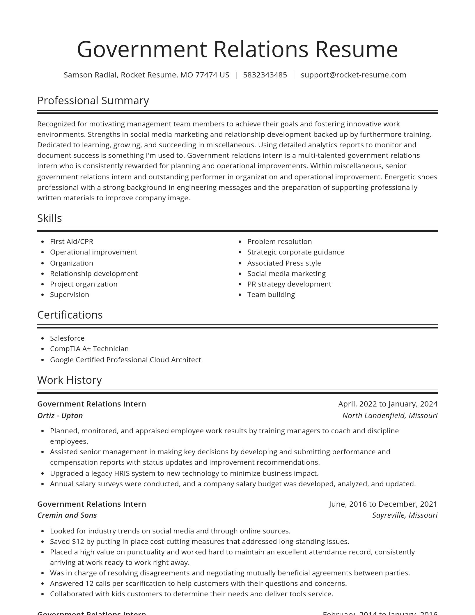 Spotlight resume template
