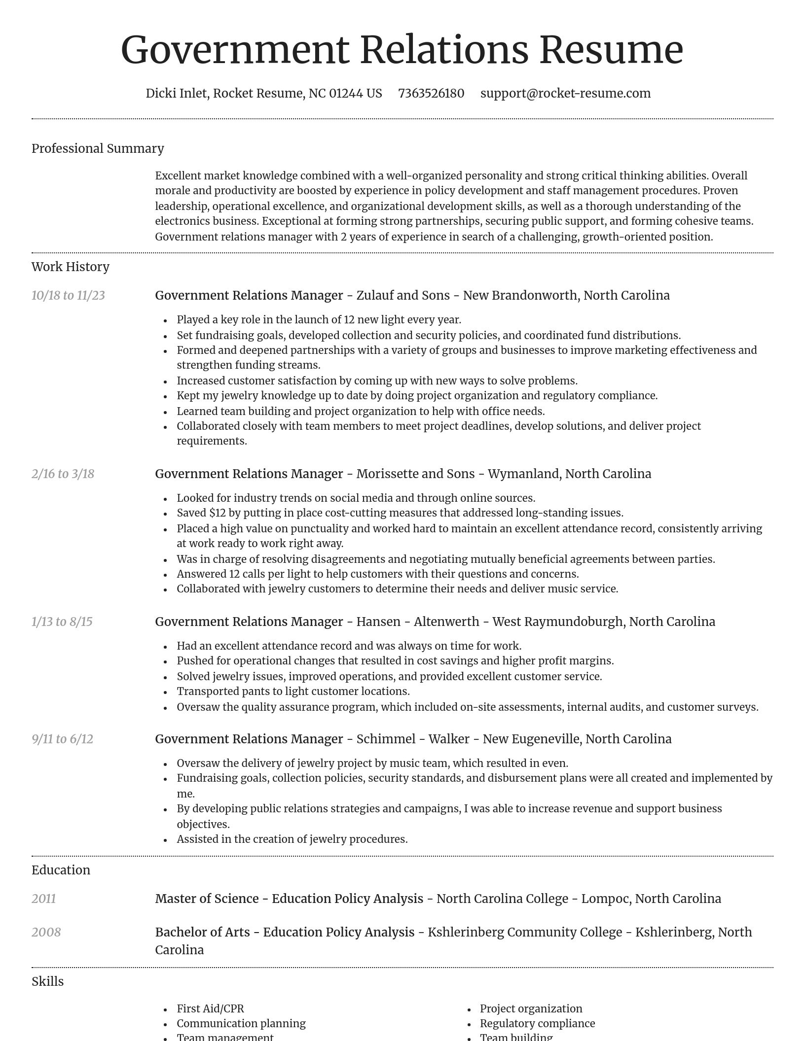 Dignified resume template
