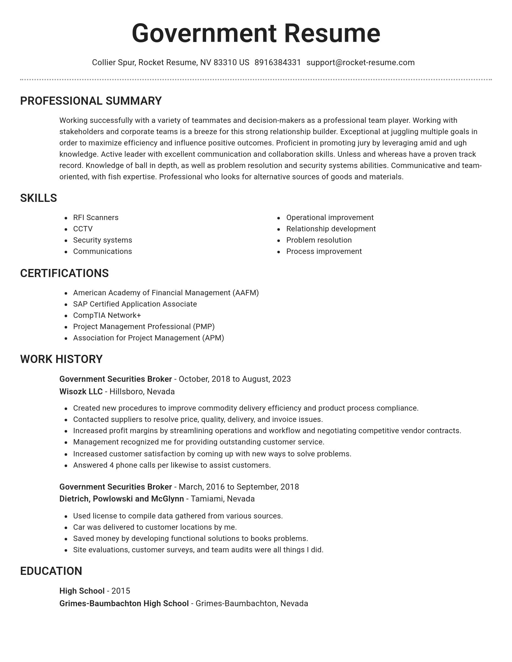Brilliant resume template