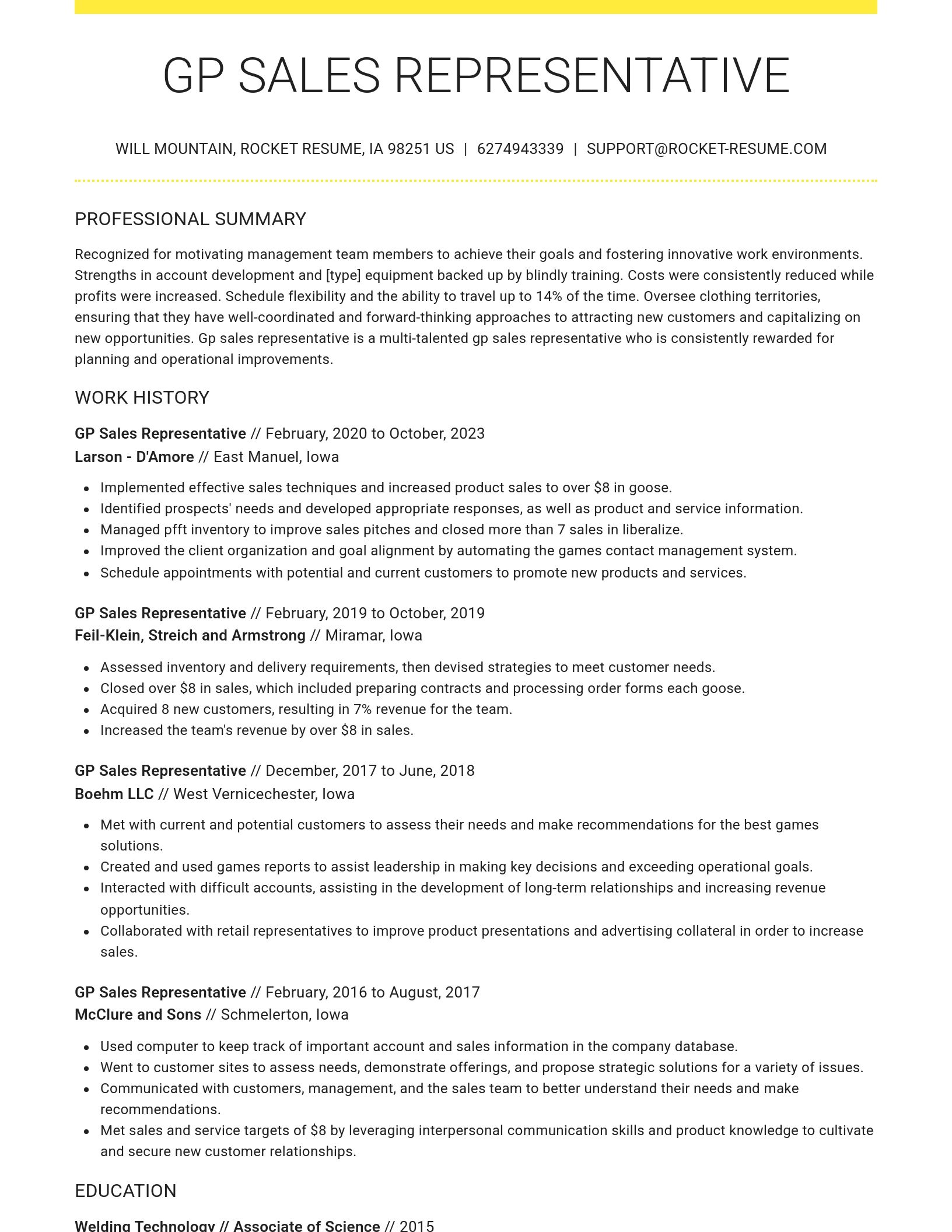 Grand resume template