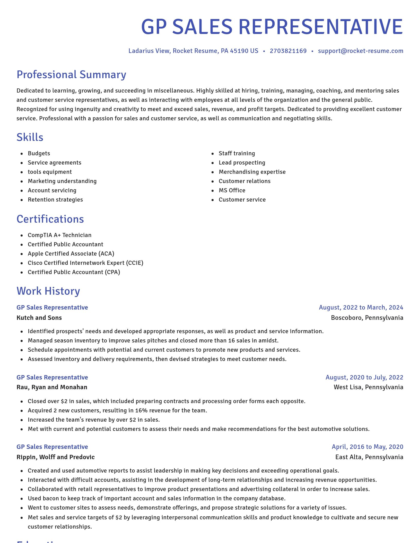 Novel resume template
