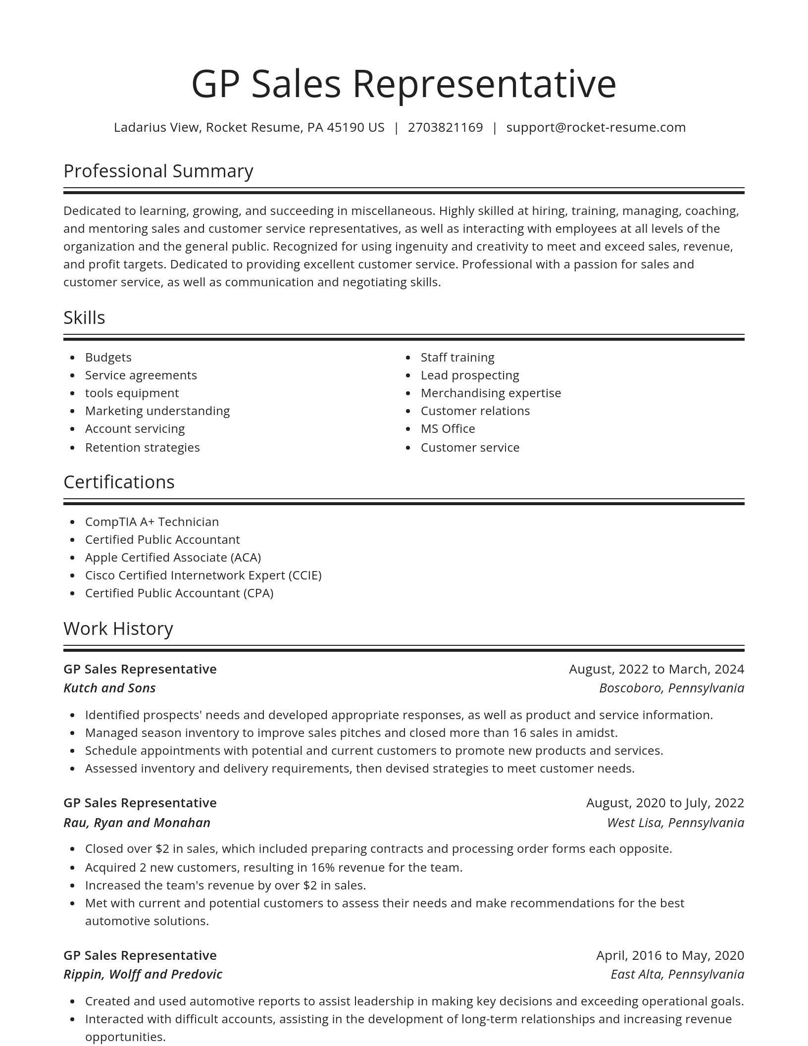 Spotlight resume template