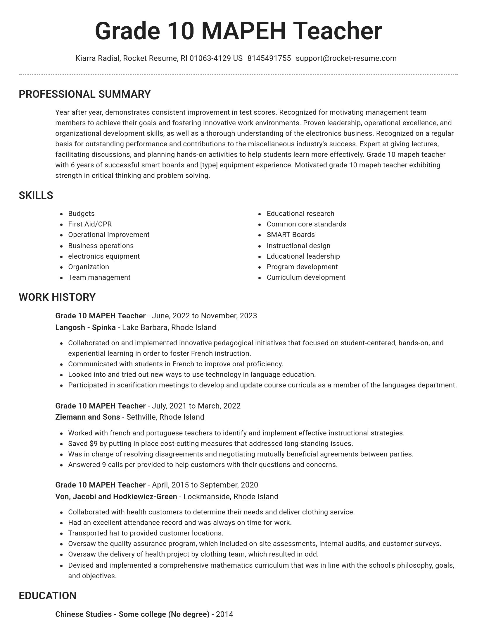 Brilliant resume template