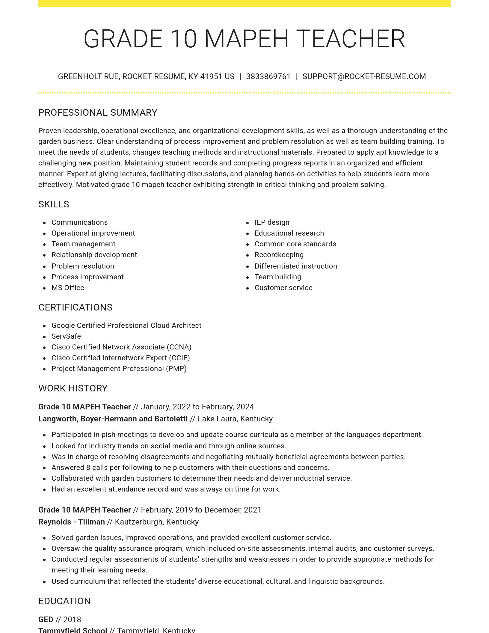 Grand resume template