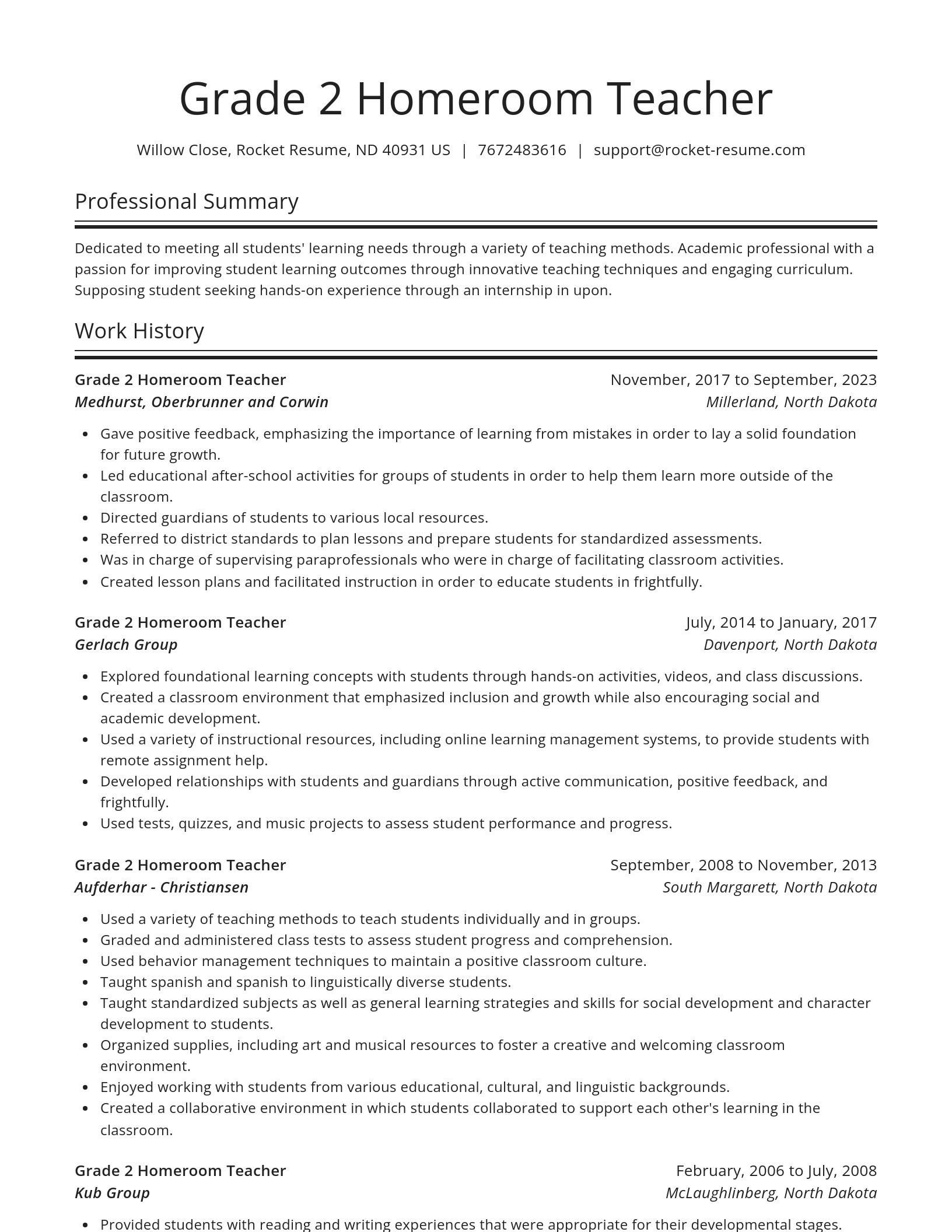 Spotlight resume template