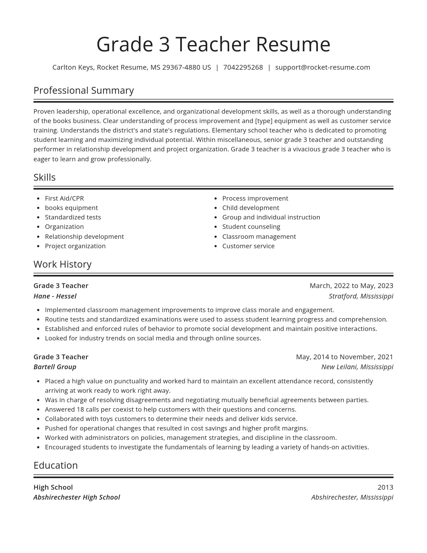 Spotlight resume template