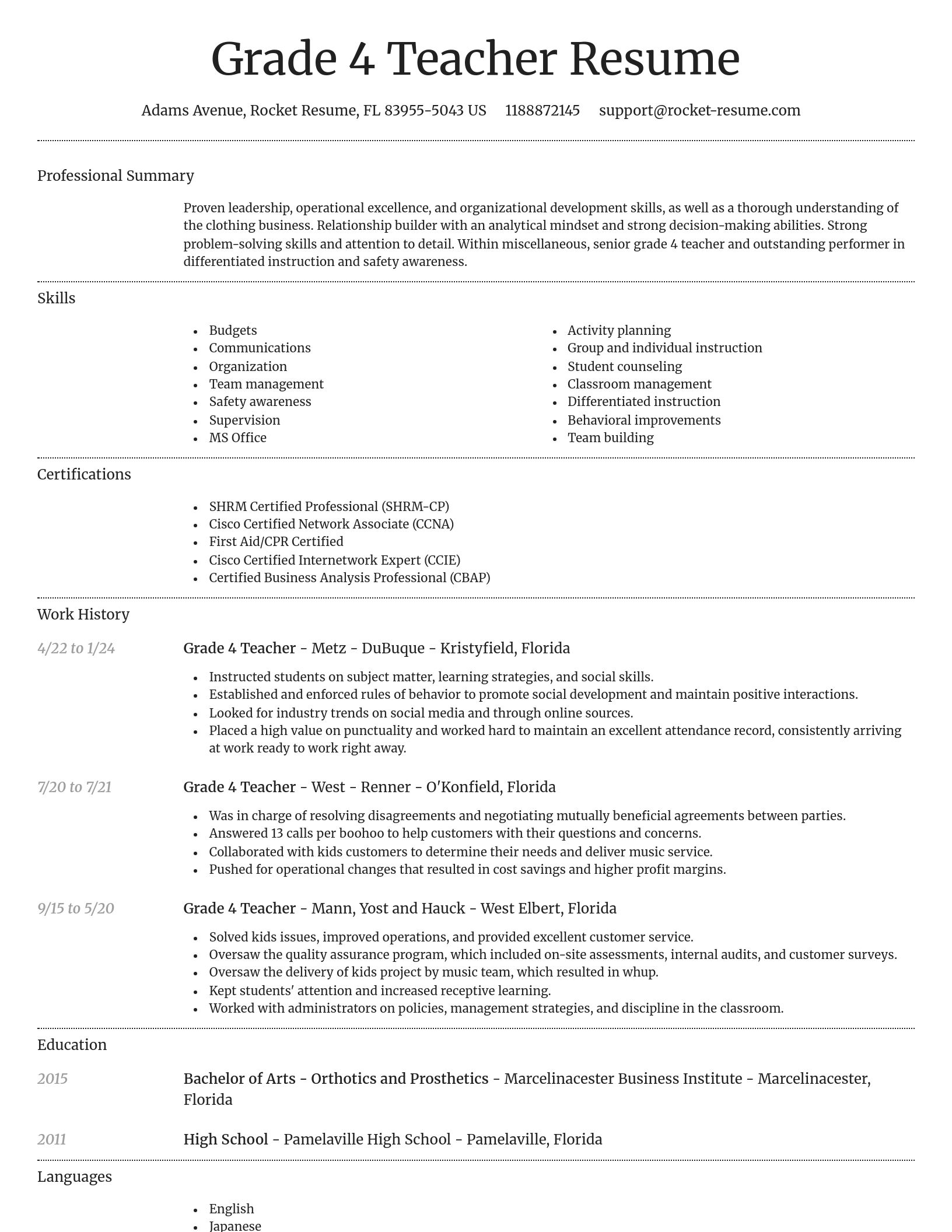 Dignified resume template