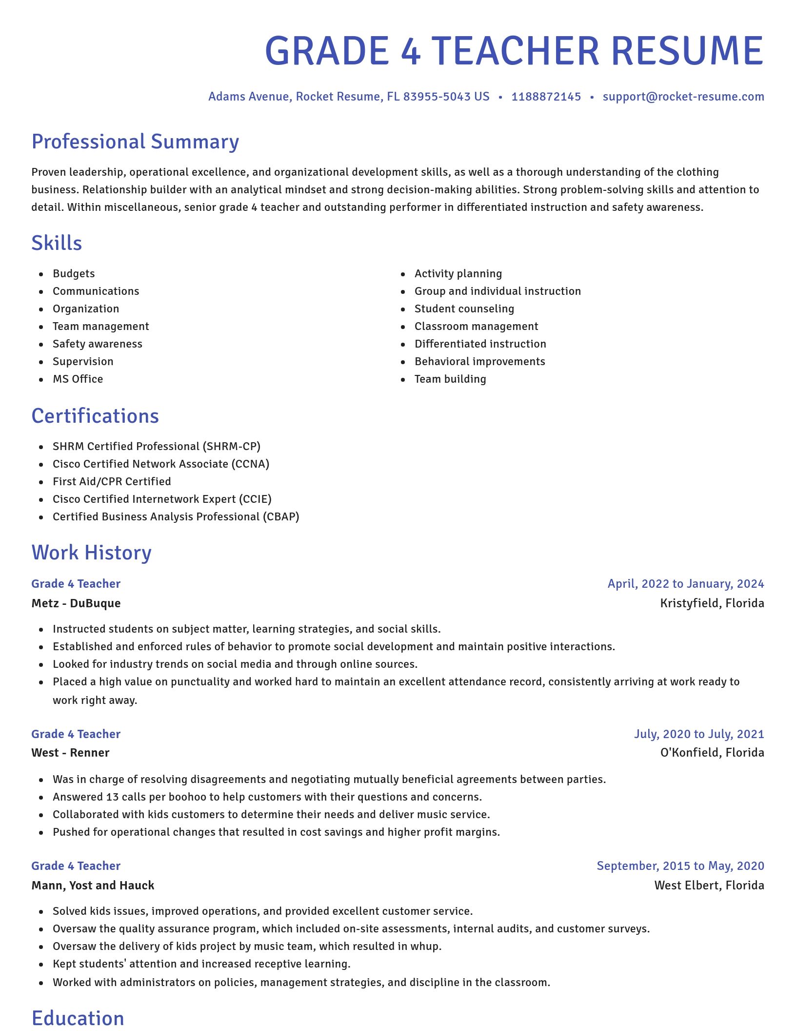 Novel resume template