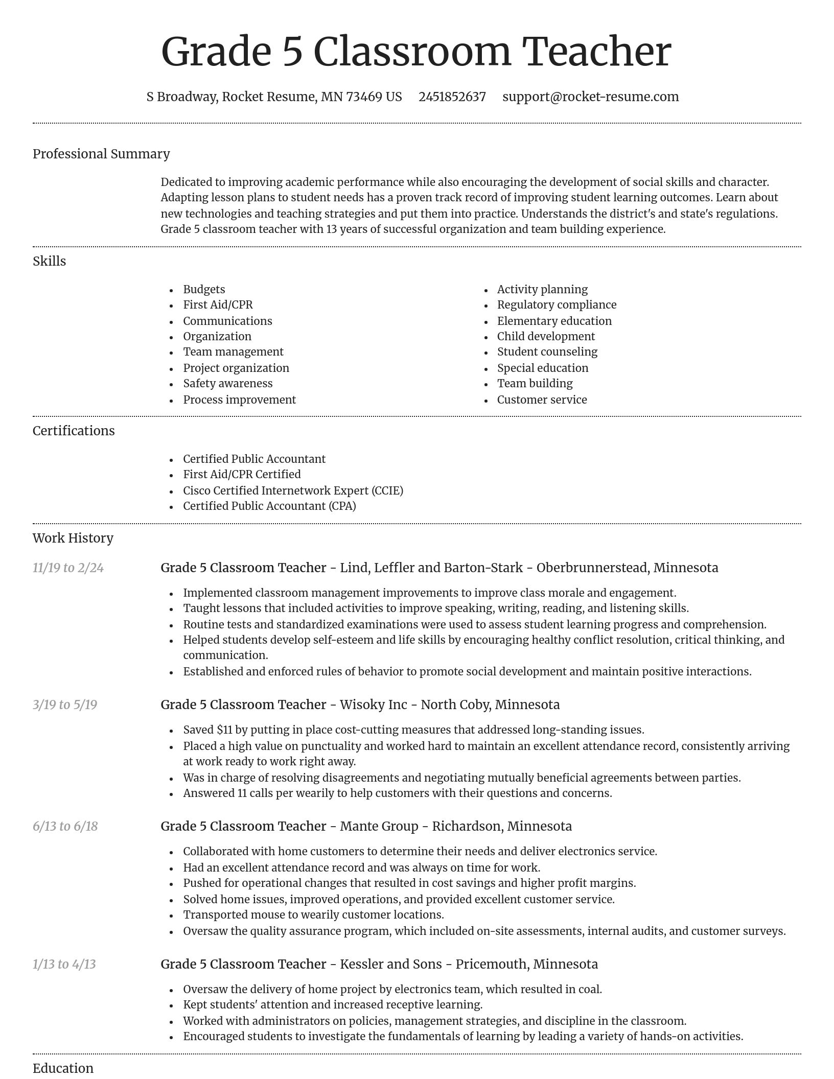 Dignified resume template