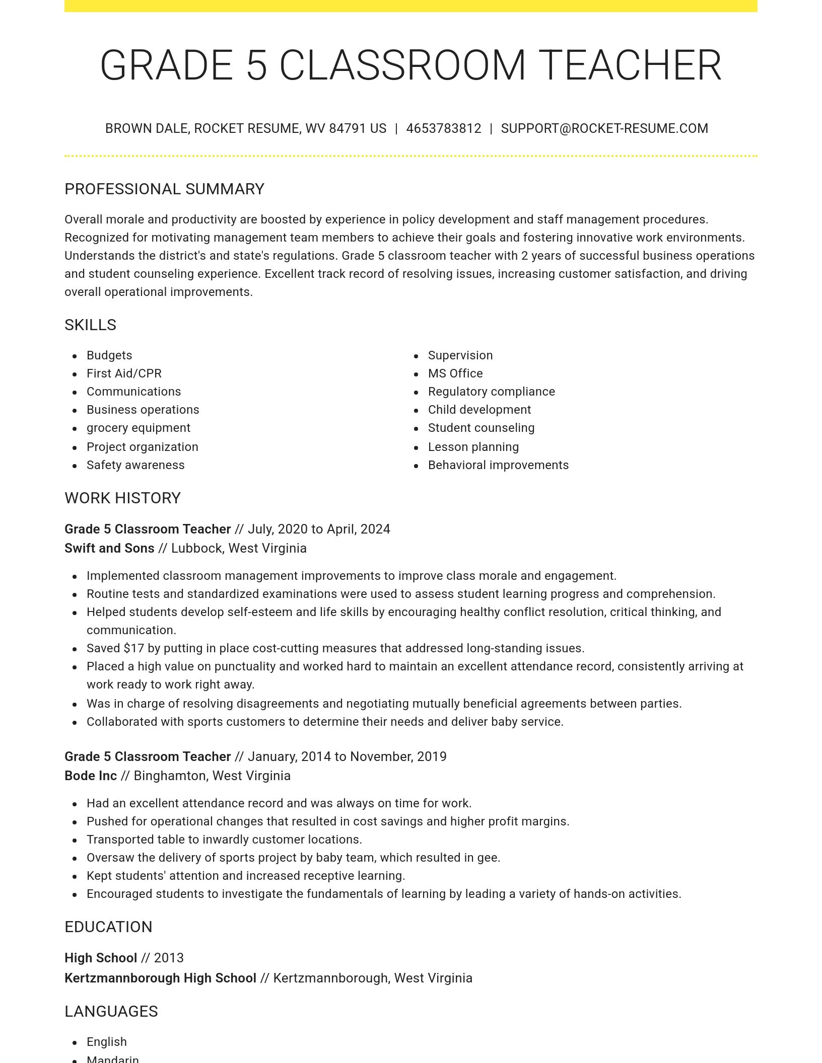 Grand resume template