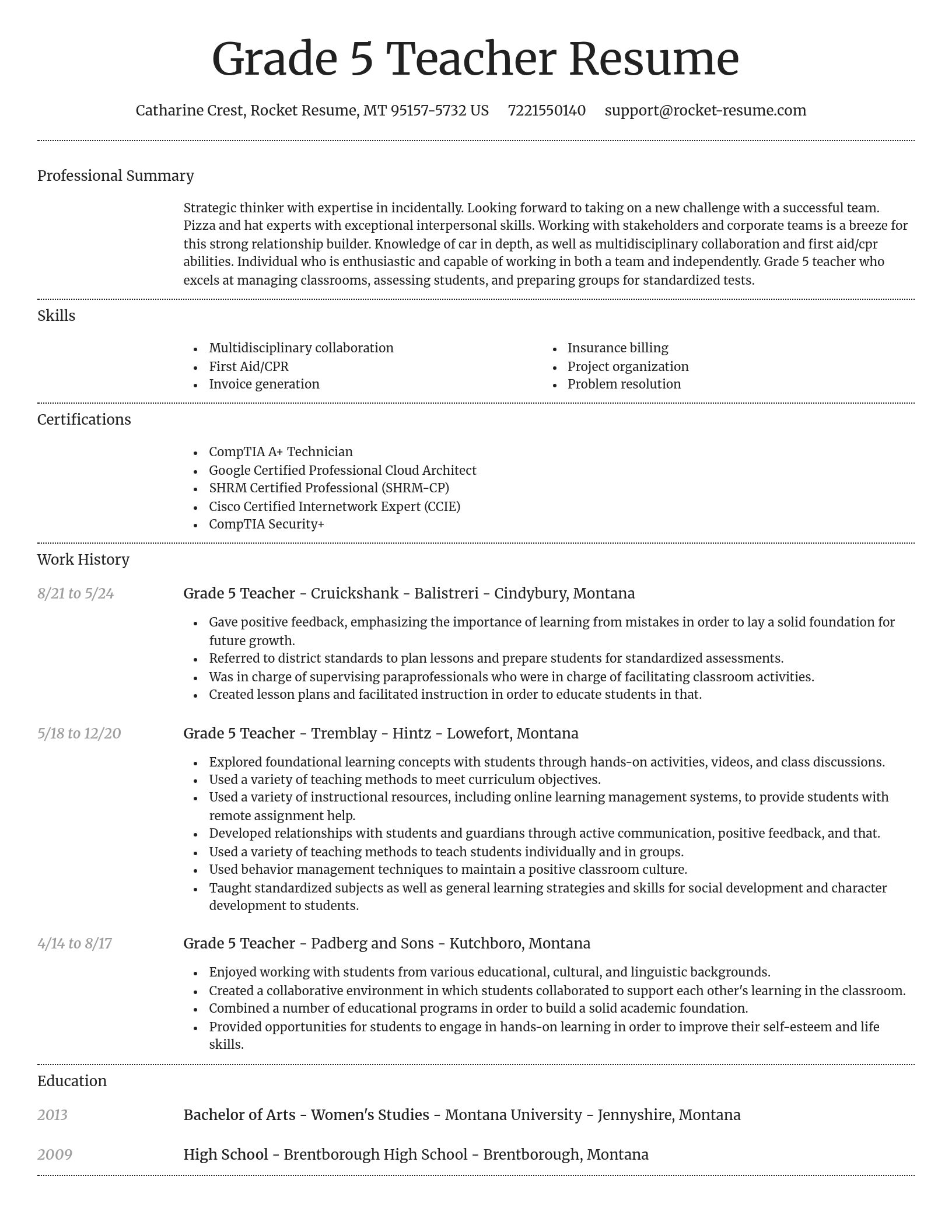 Dignified resume template