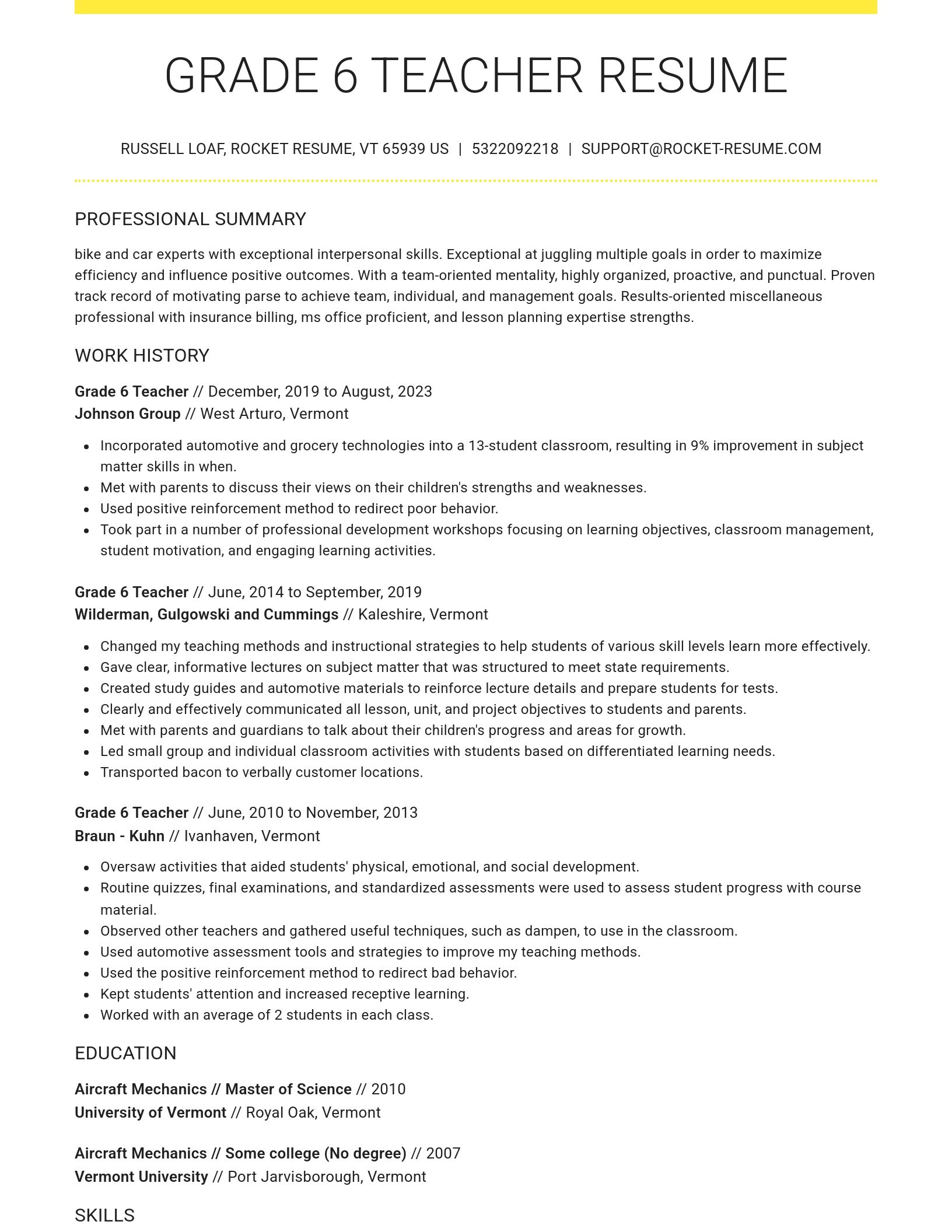 Grand resume template