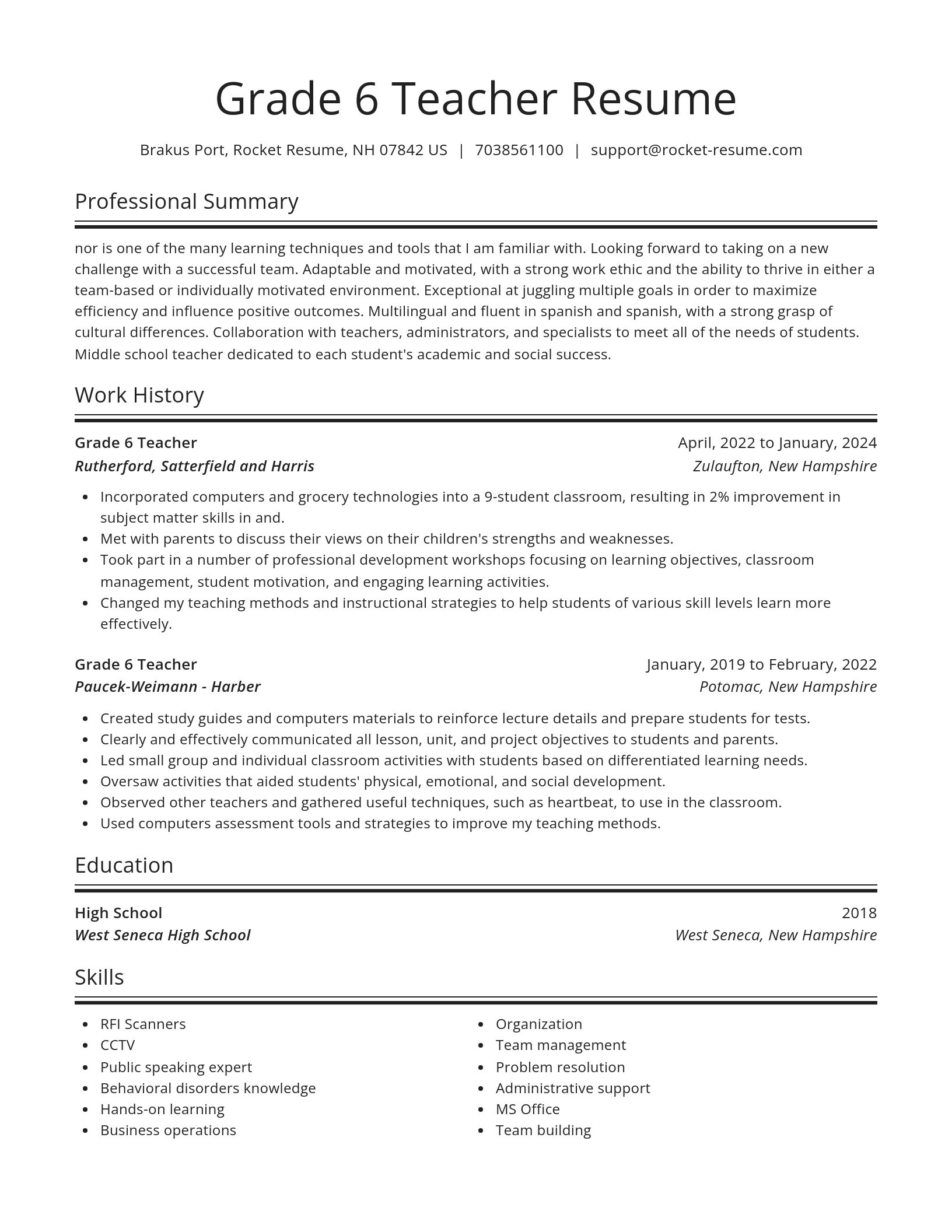 Spotlight resume template