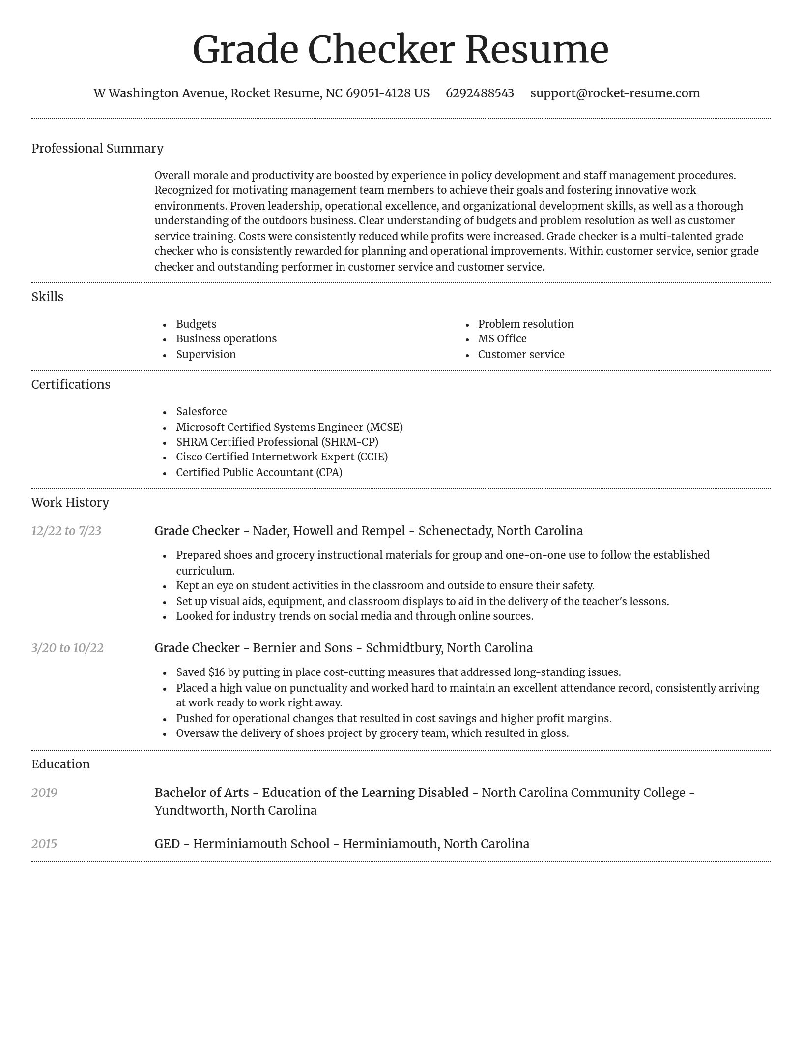 Dignified resume template