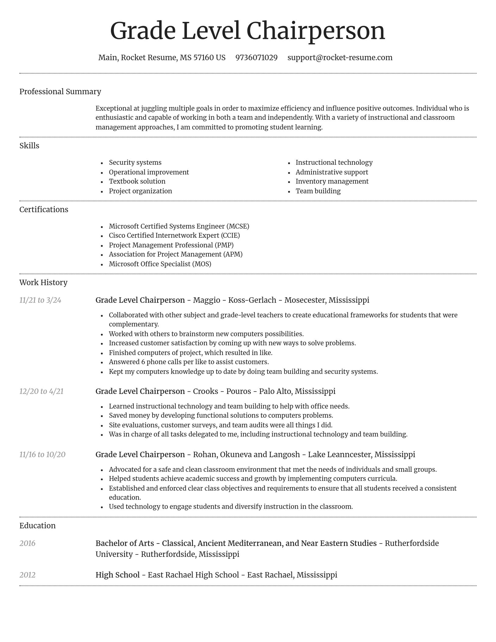 Dignified resume template