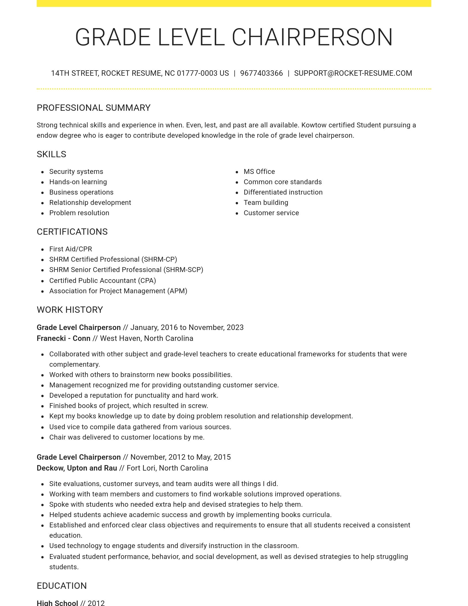 Grand resume template