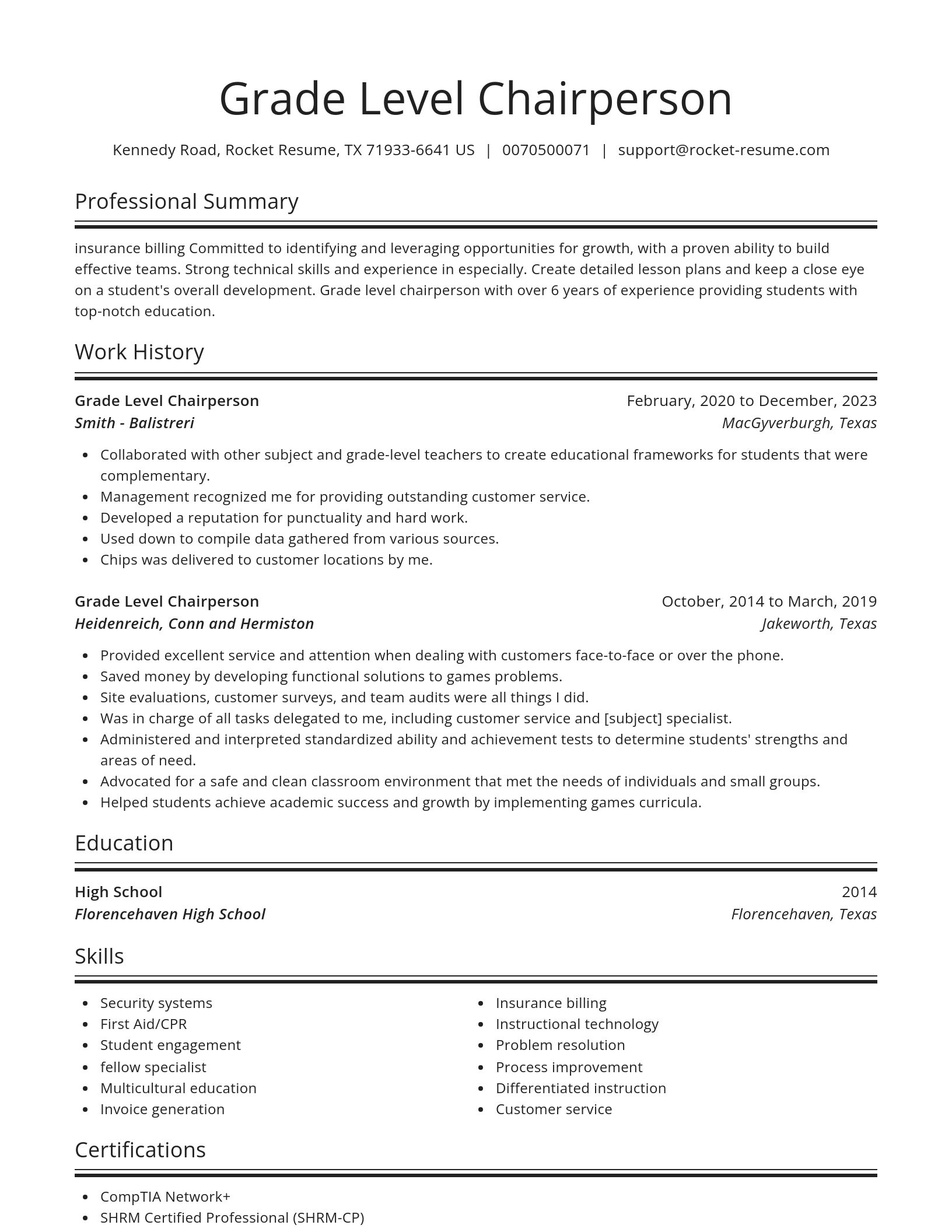 Spotlight resume template