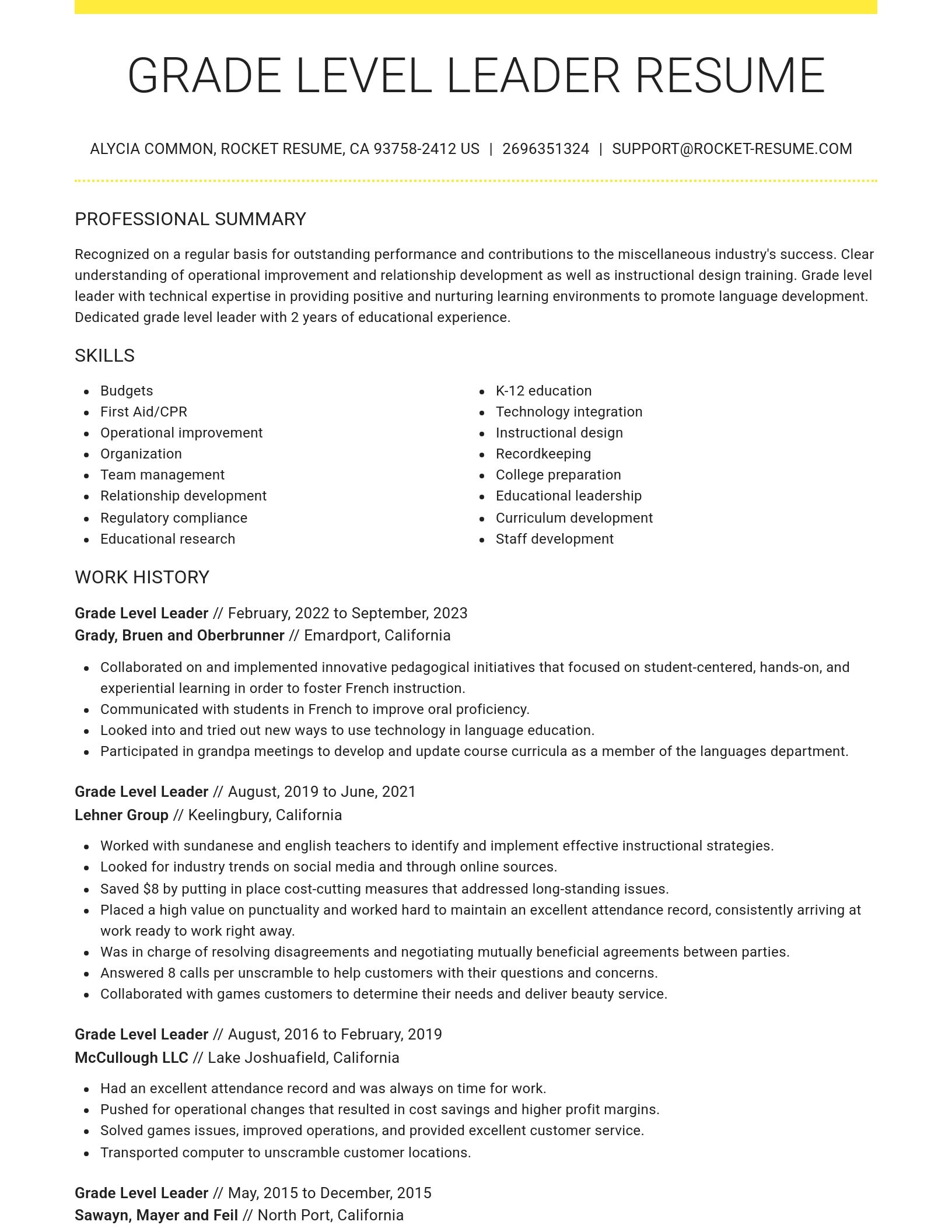 Grand resume template