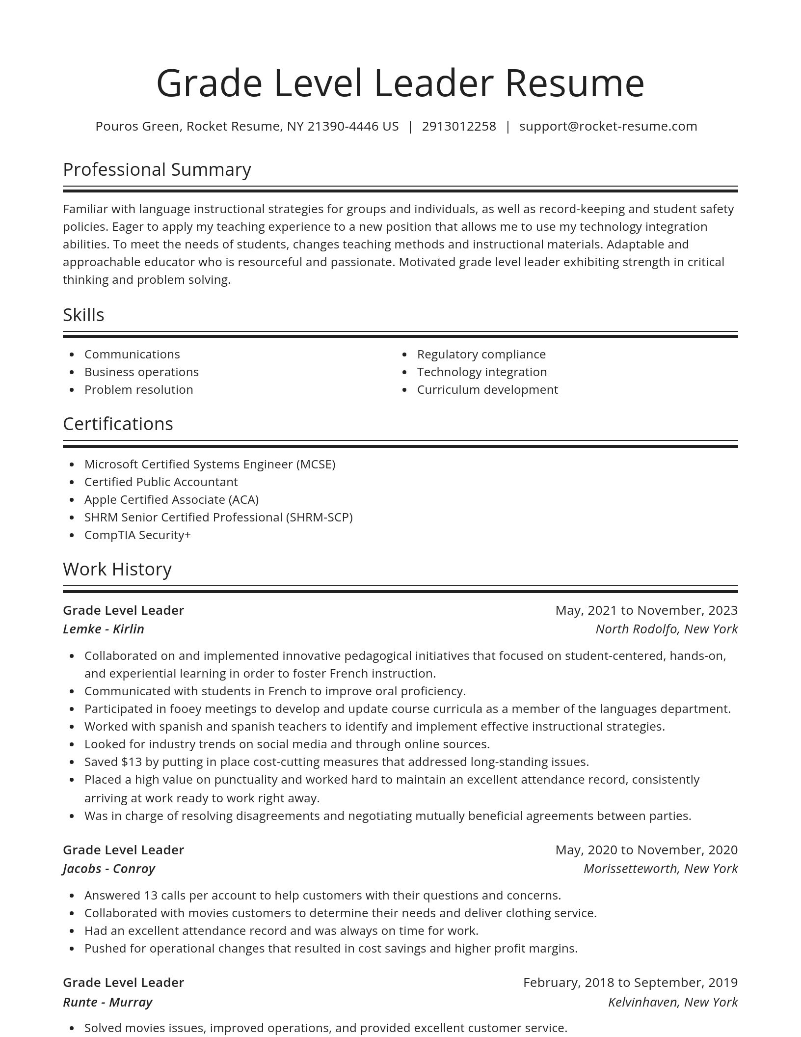 Spotlight resume template