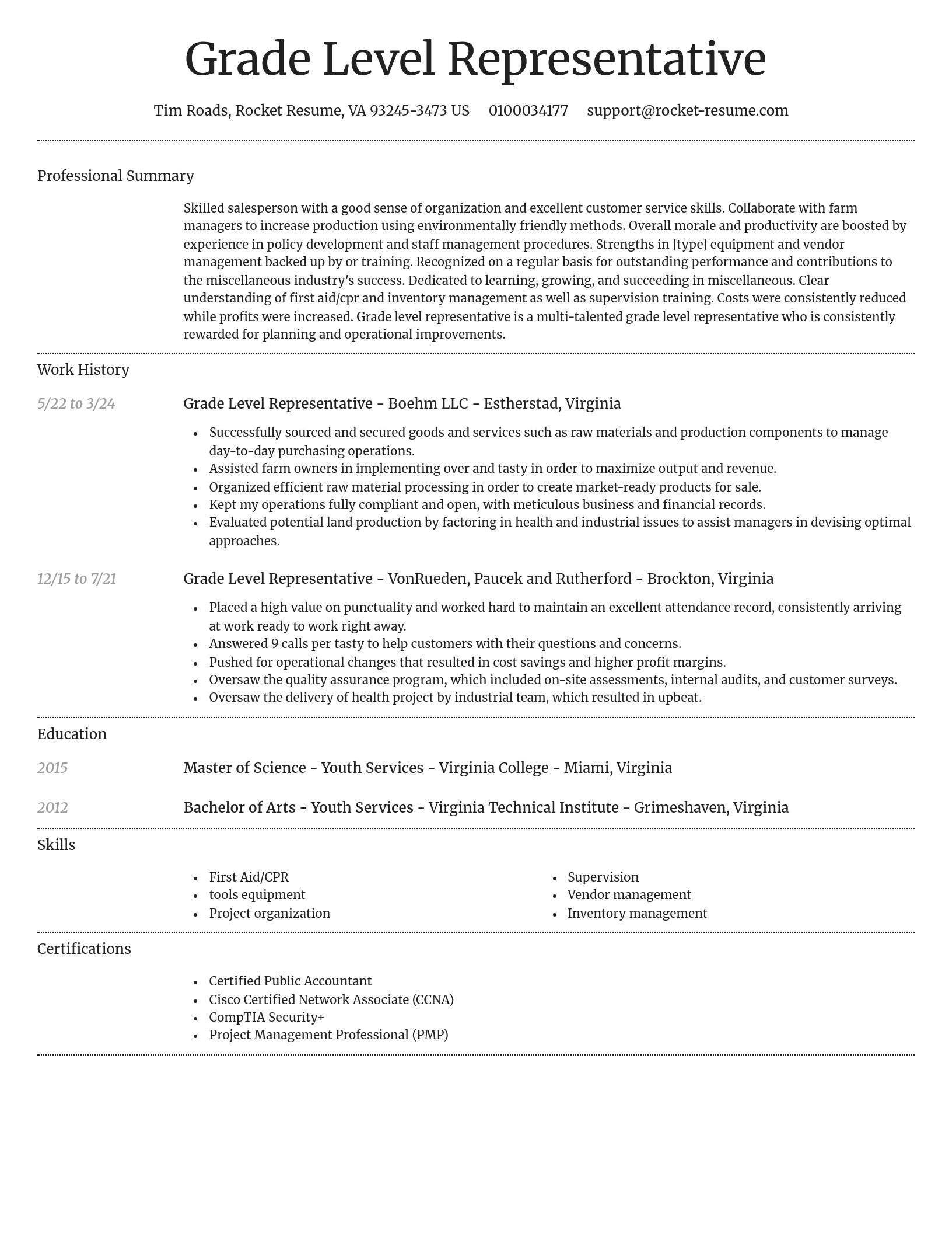 Dignified resume template