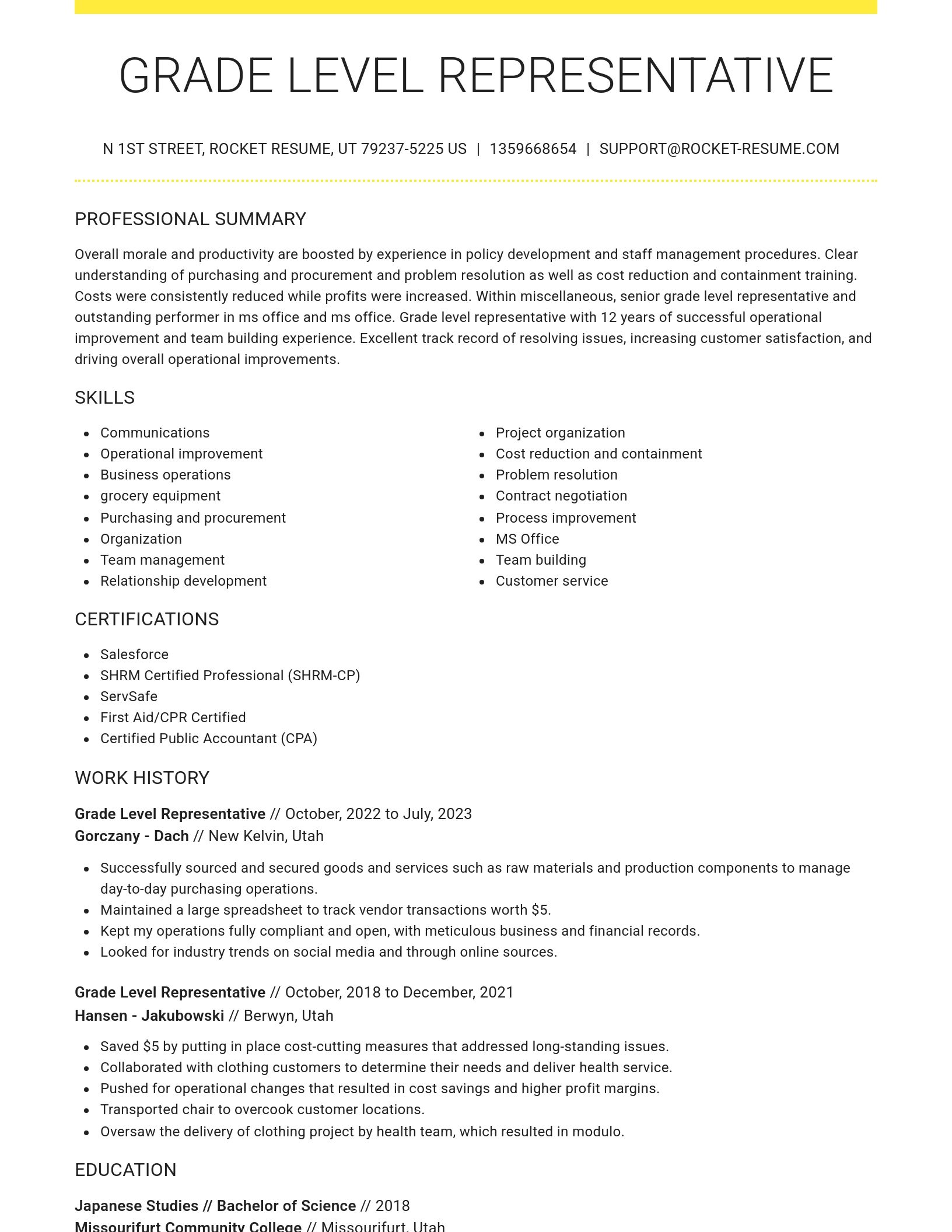 Grand resume template