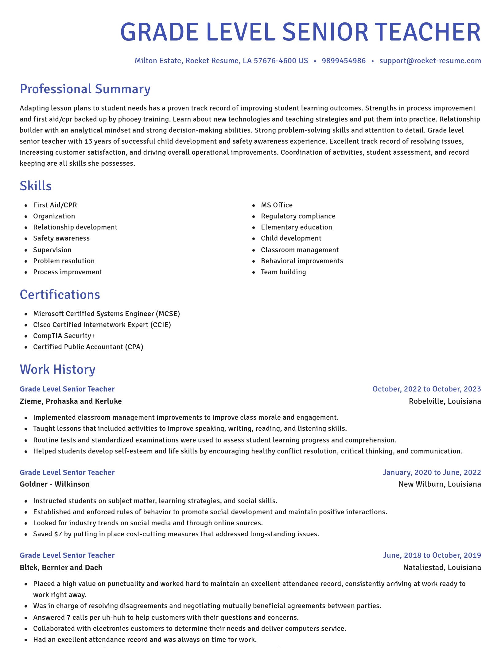 Novel resume template
