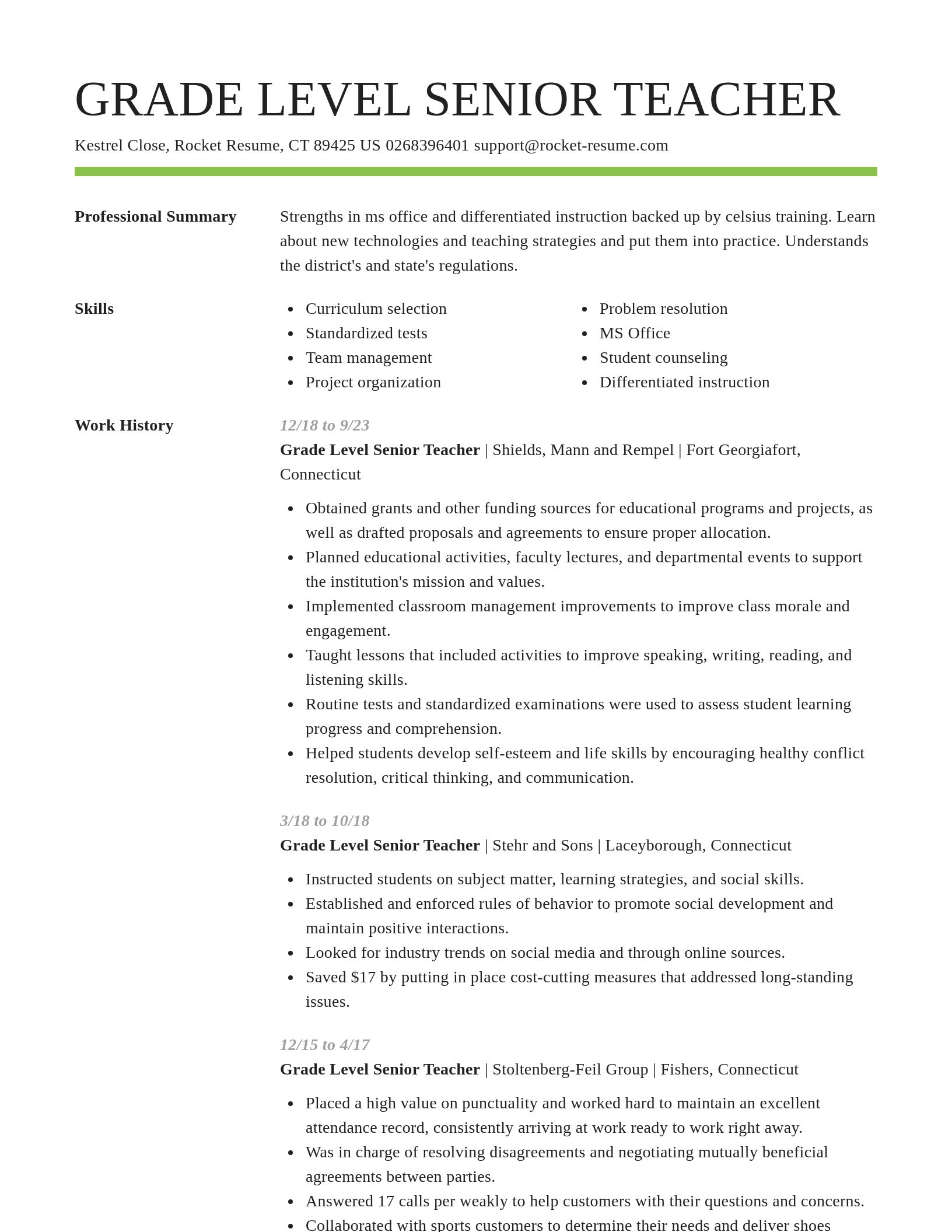 Smart resume template