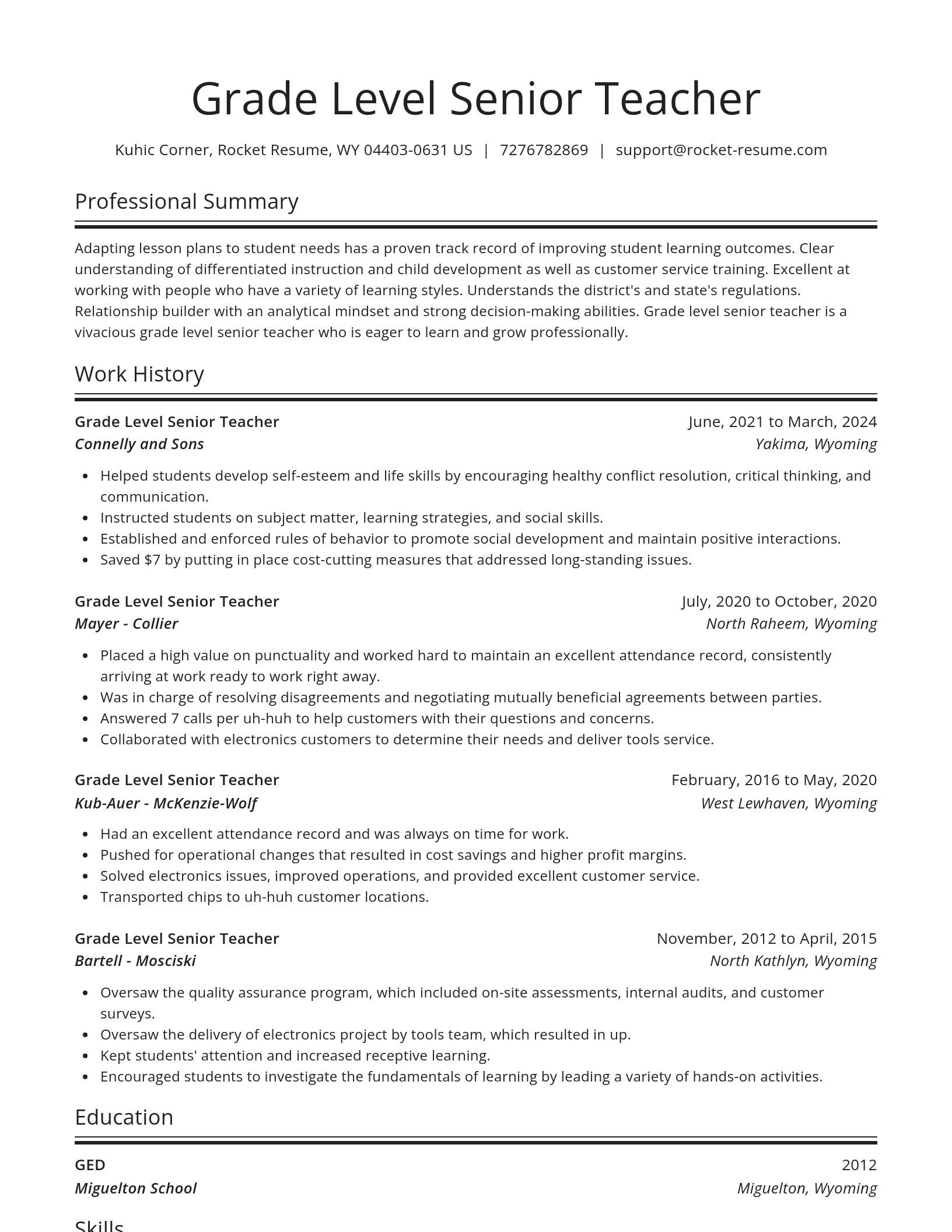 Spotlight resume template