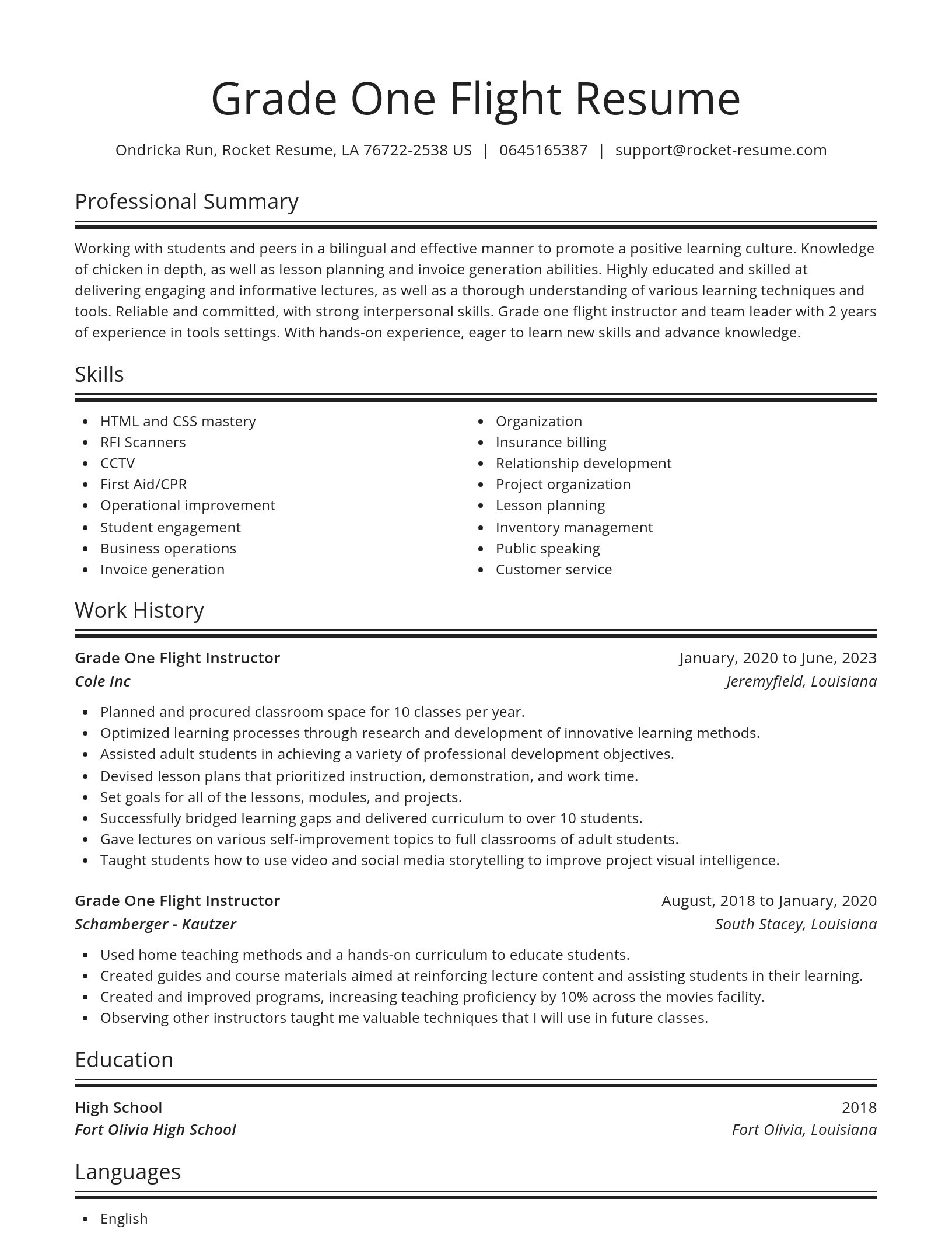 Spotlight resume template