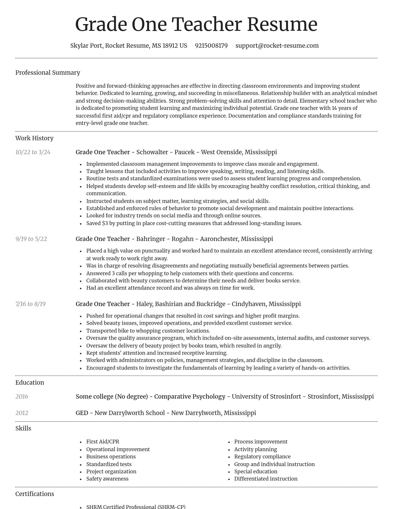 Dignified resume template