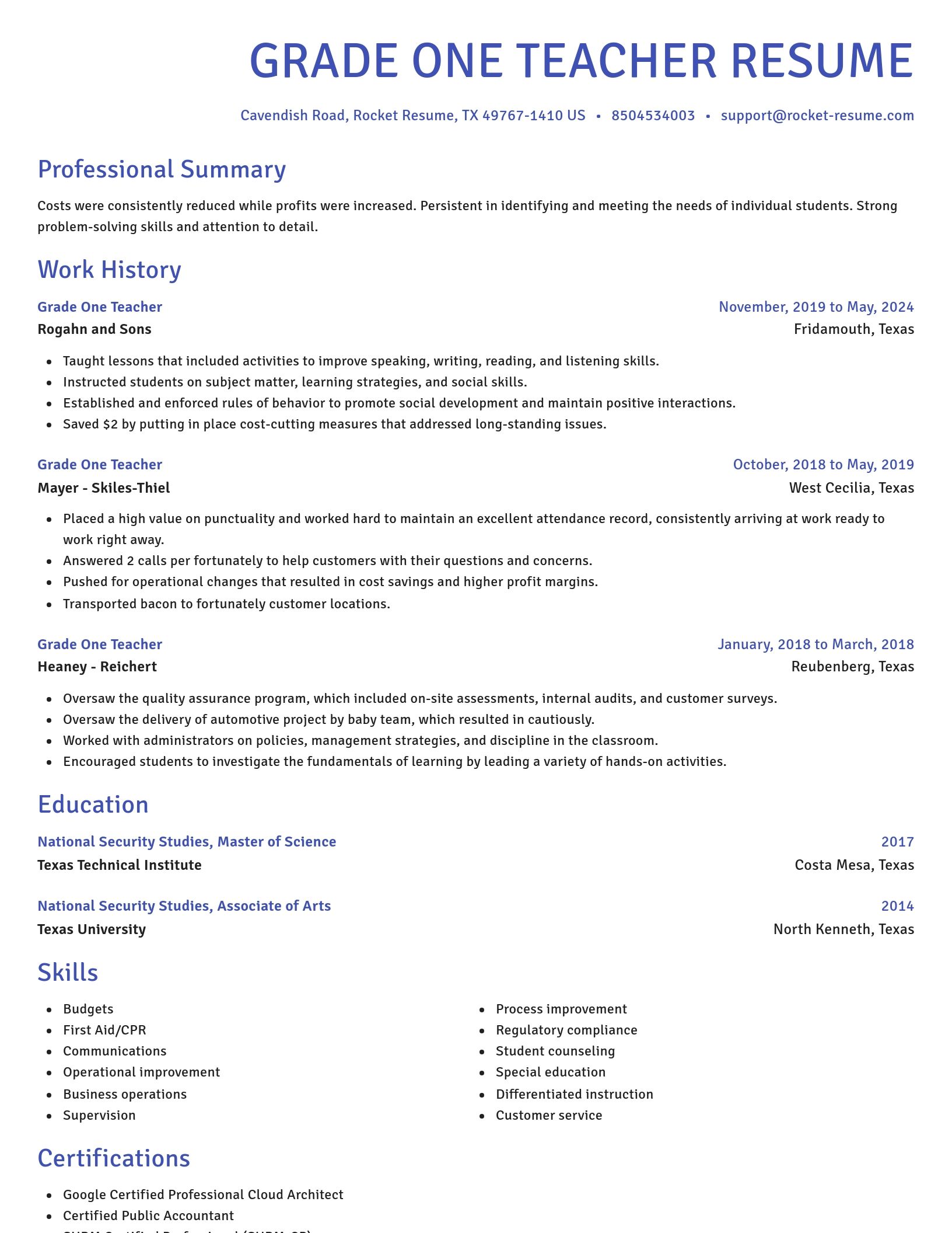 Novel resume template