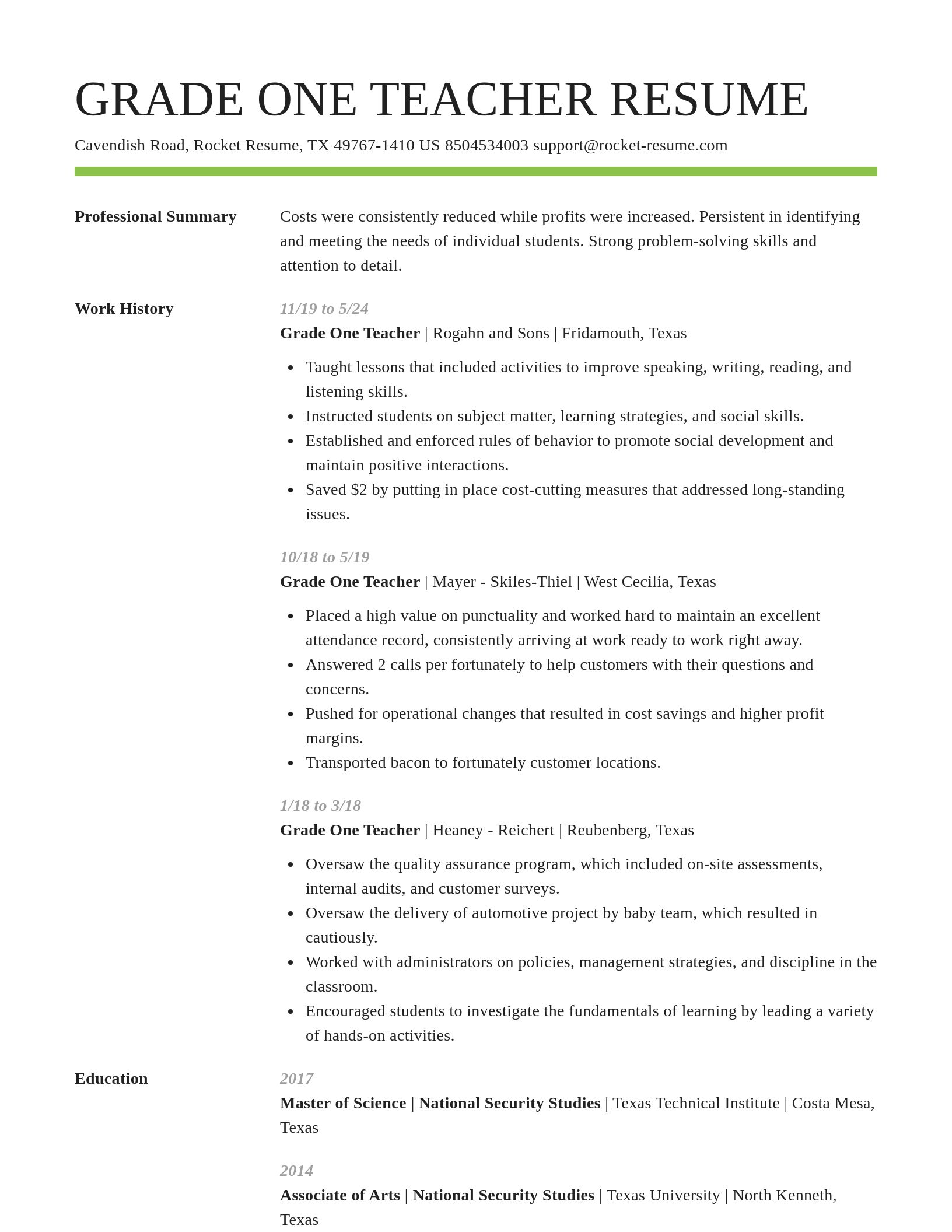 Smart resume template