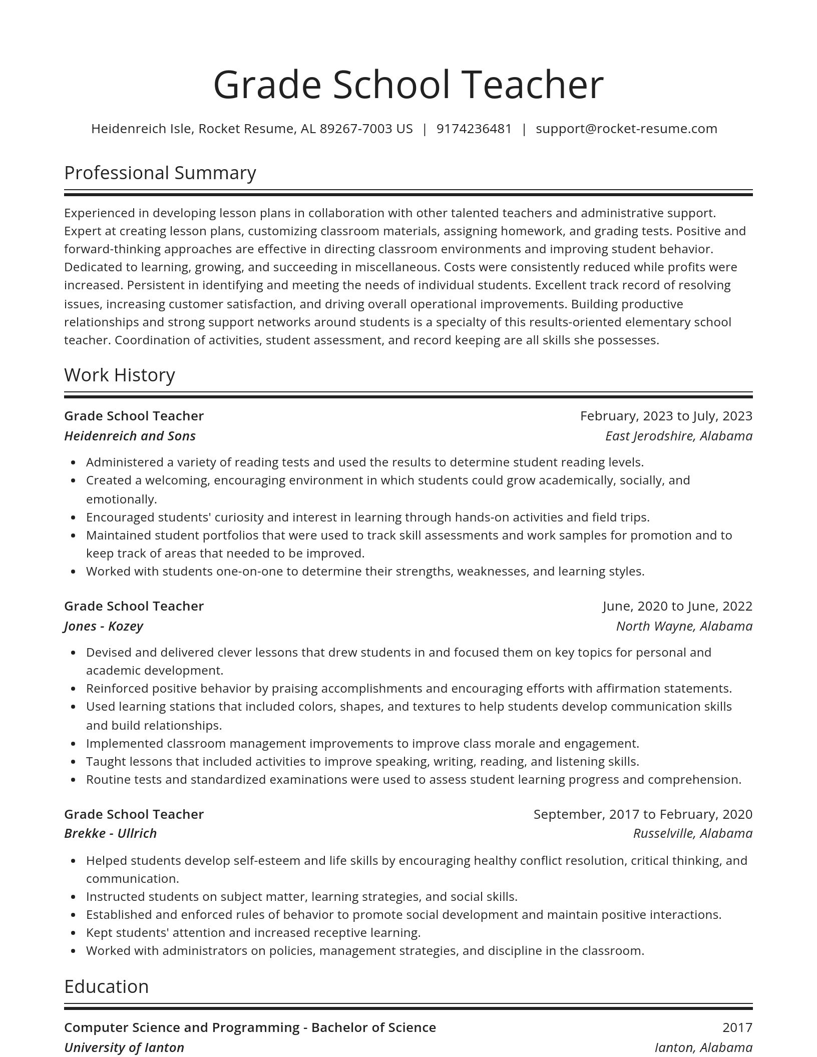 Spotlight resume template